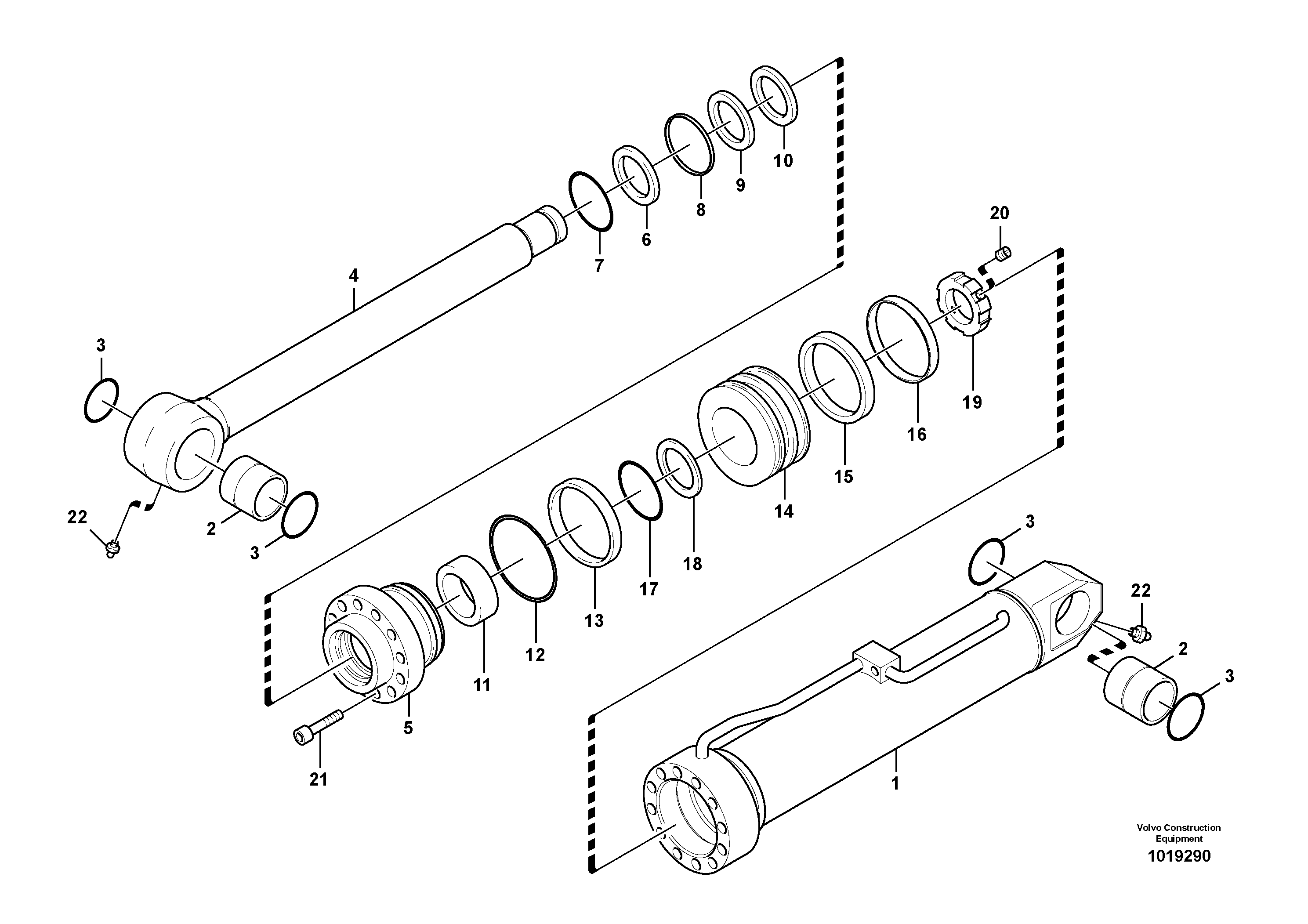 Схема запчастей Volvo EC700C - 96529 Hydraulic cylinder, Removal Counterweight EC700C