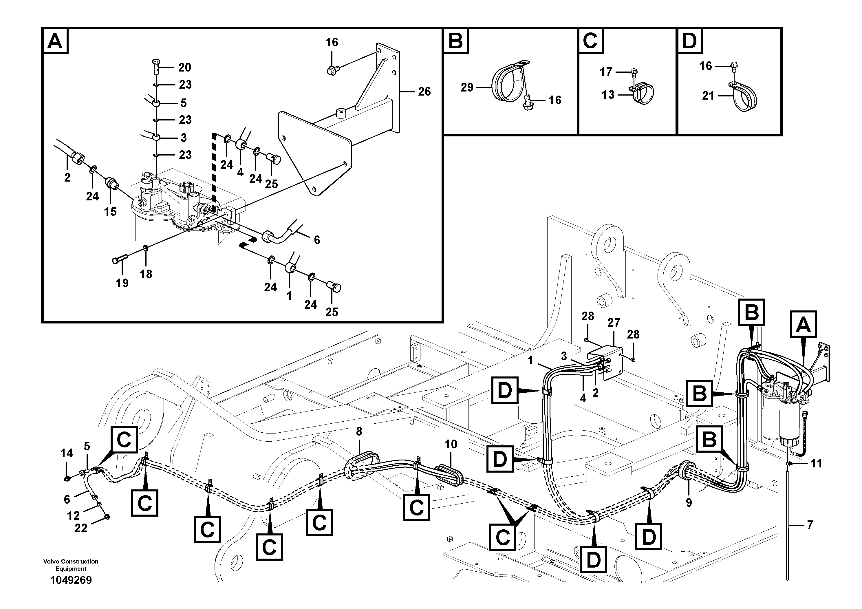 Схема запчастей Volvo EC700C - 59757 Fuel pipe - Fuel tank EC700C
