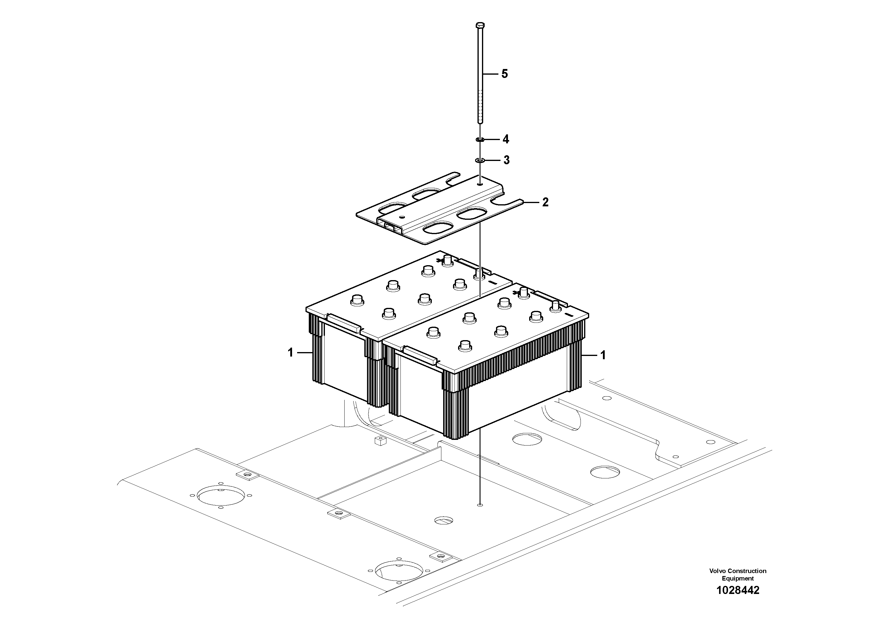 Схема запчастей Volvo EC700C - 9113 Battery with assembling details EC700C