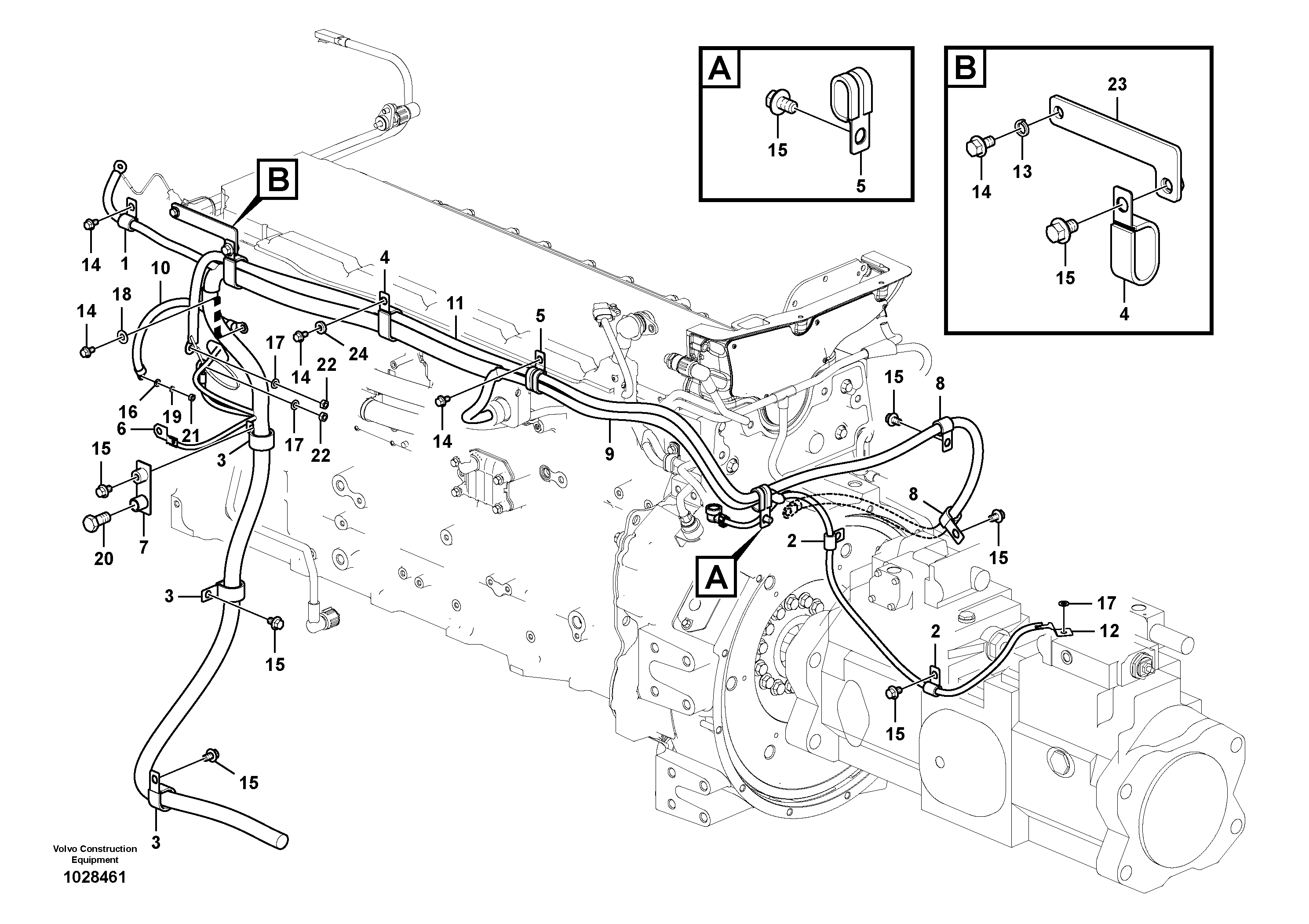 Схема запчастей Volvo EC700C - 12698 Cable harness, engine EC700C