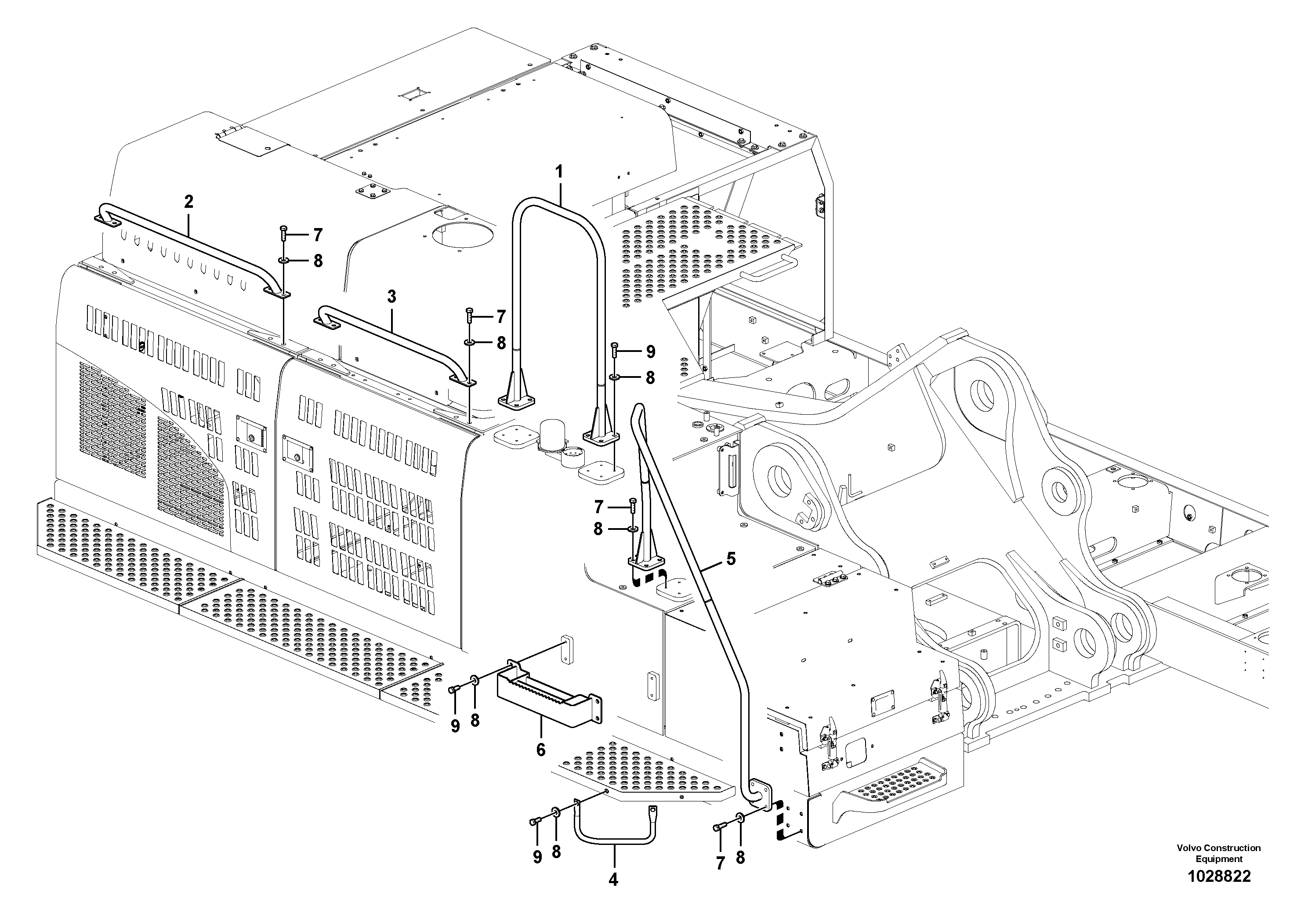Схема запчастей Volvo EC700C - 51188 Перила EC700C