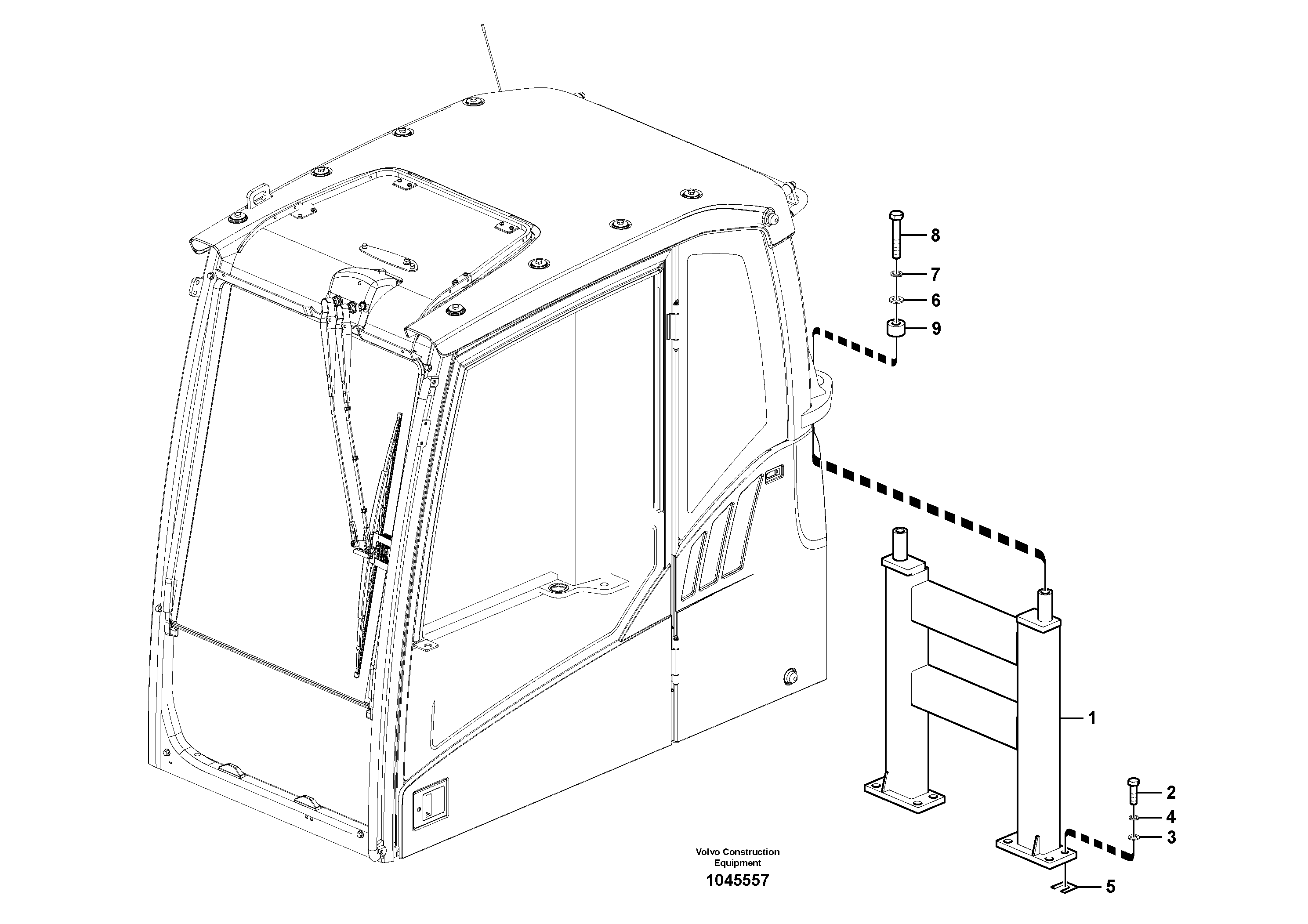 Схема запчастей Volvo EC700C - 98576 Cab - split Rops EC700C