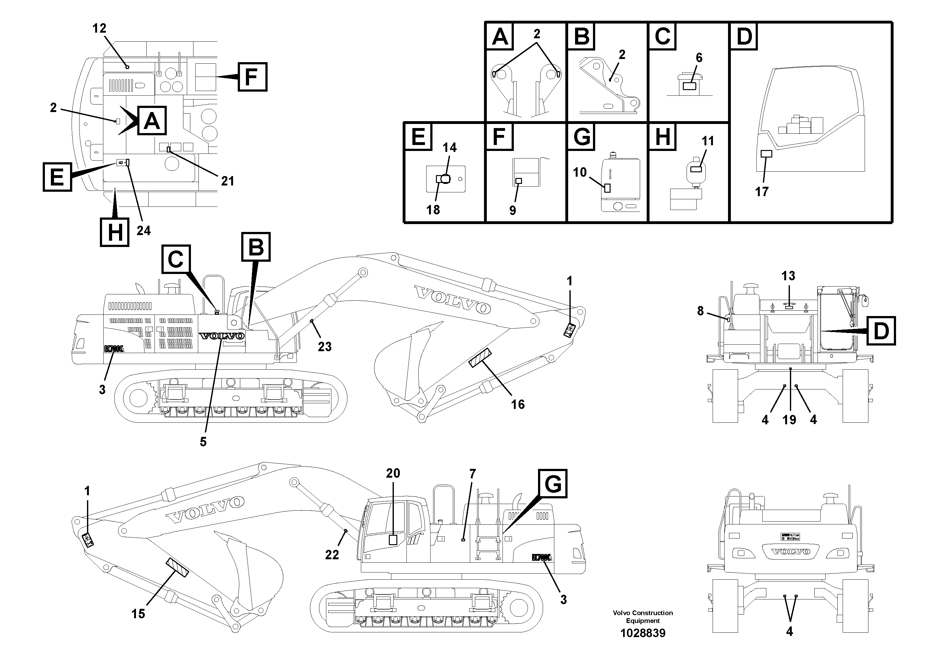 Схема запчастей Volvo EC700C - 104011 Decals EC700C