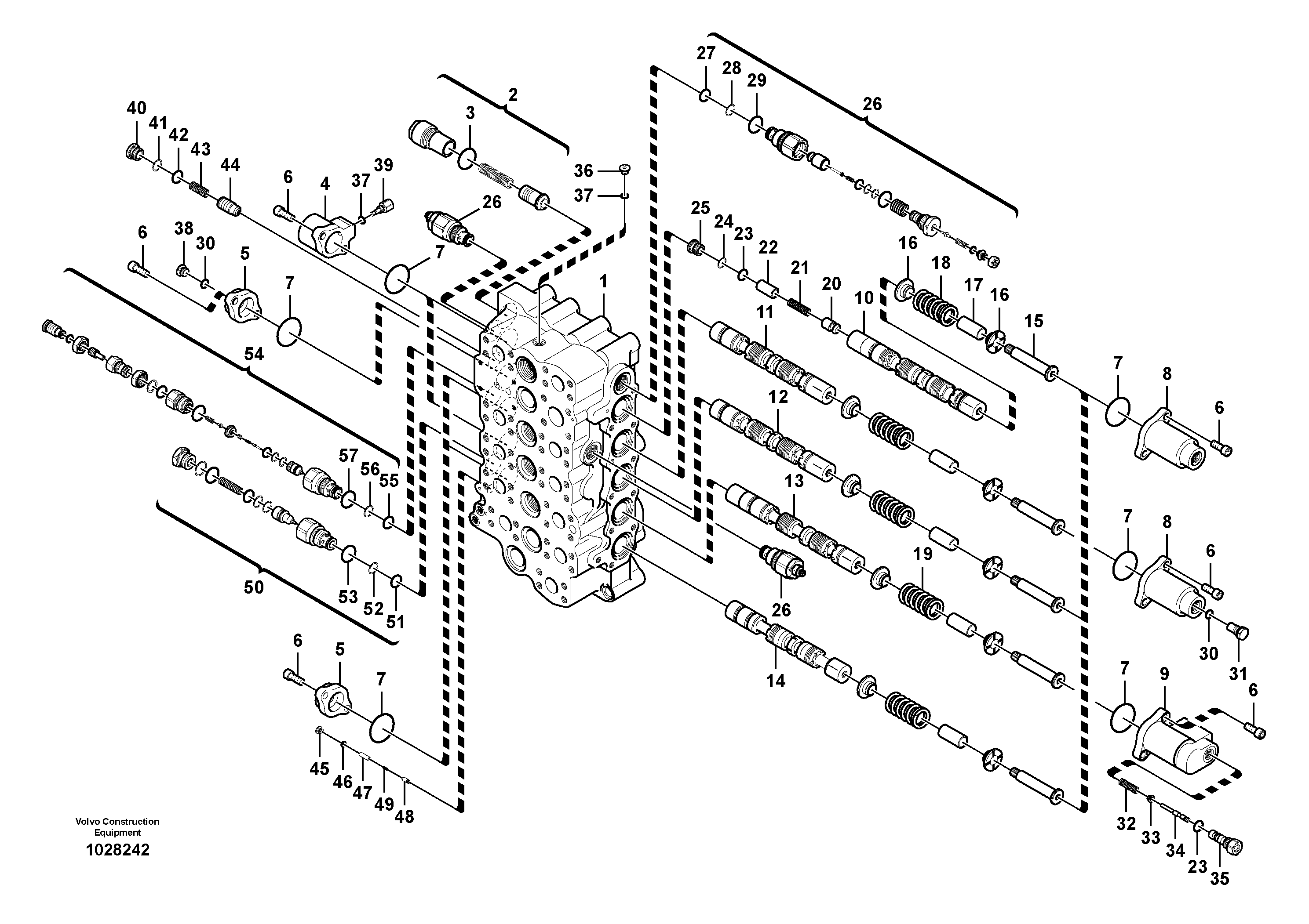 Схема запчастей Volvo EC700C - 45100 Гидрораспределитель (главный управляющий клапан) EC700C