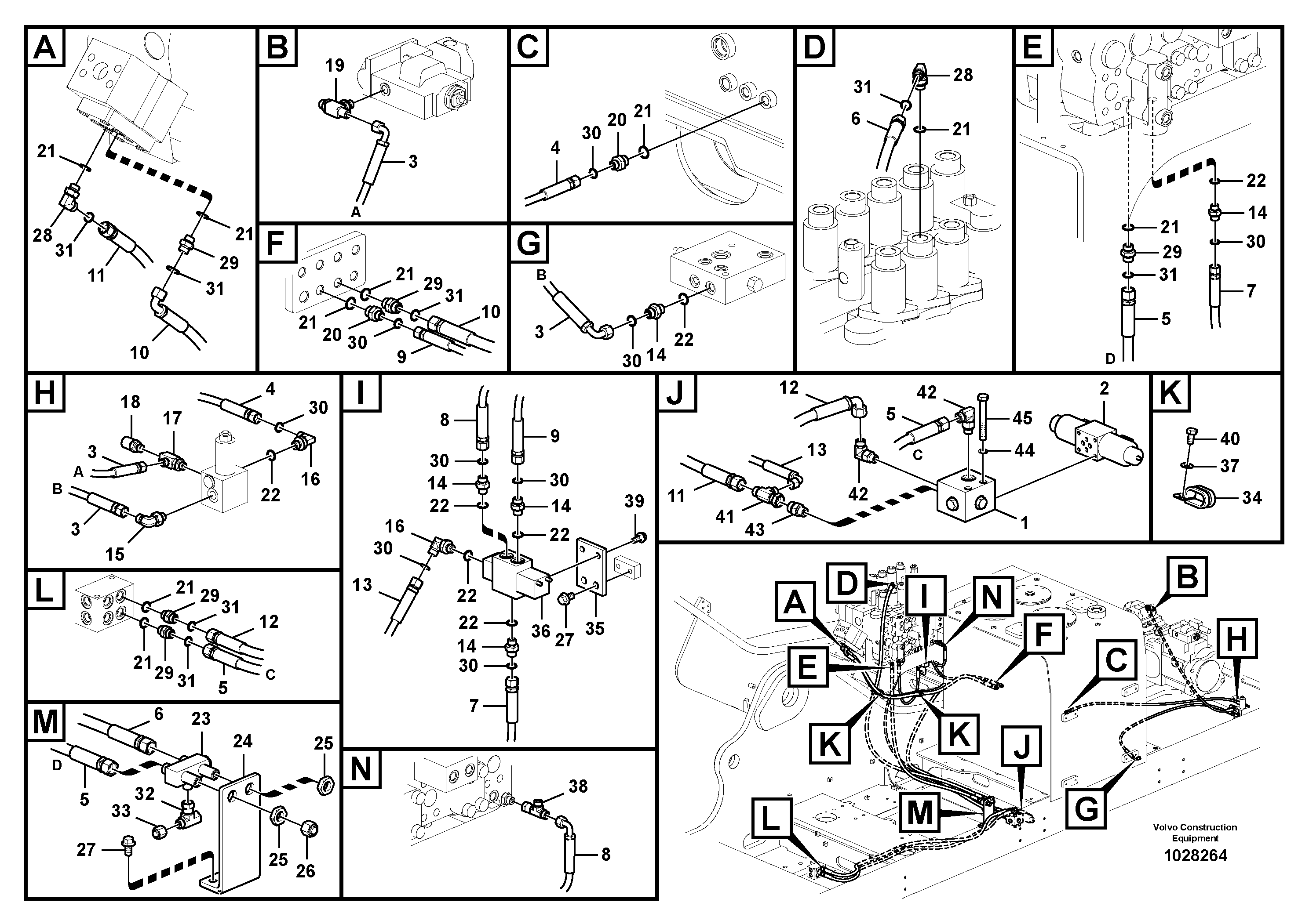 Схема запчастей Volvo EC700C - 58494 Servo system, hammer and shear EC700C