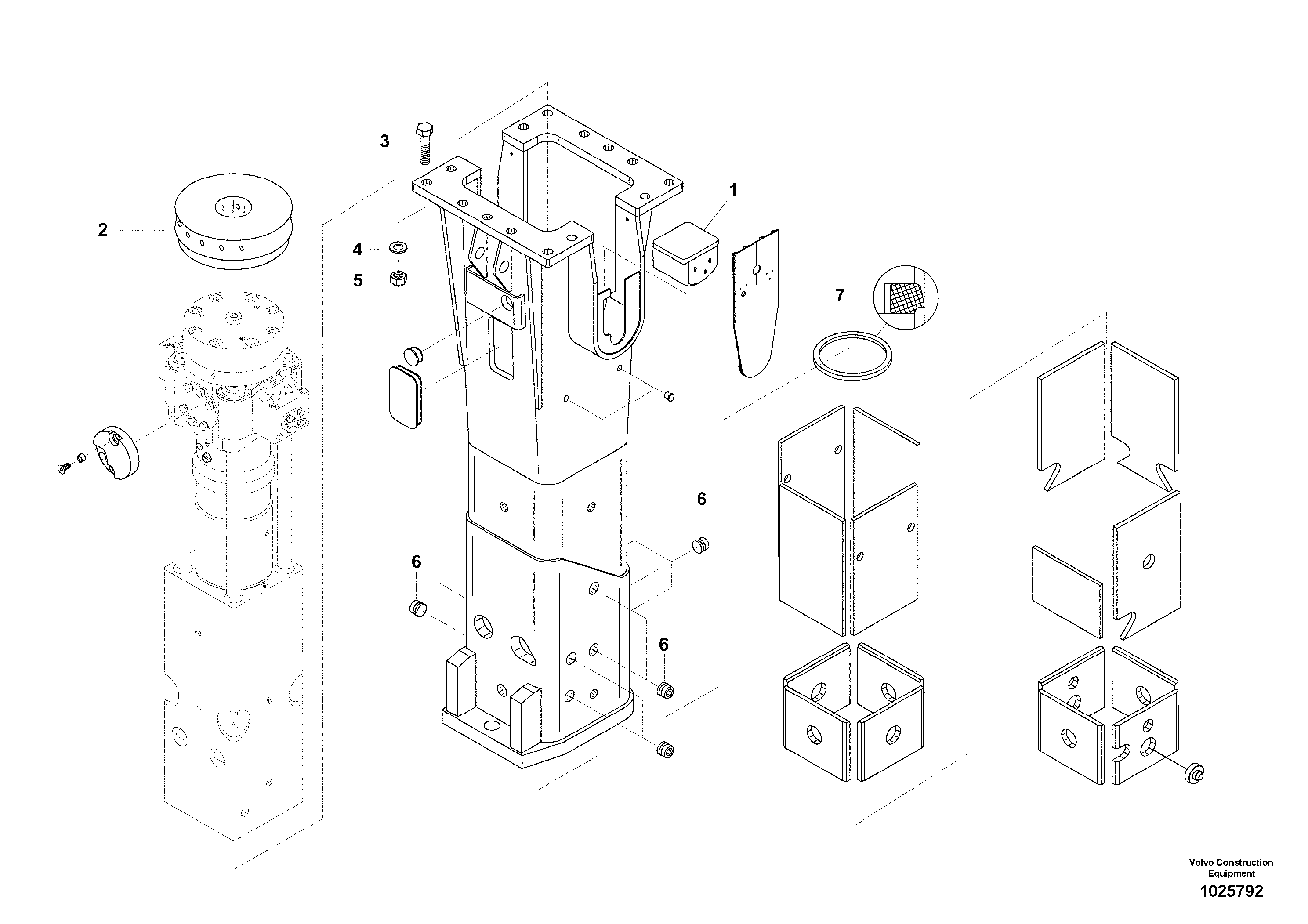 Схема запчастей Volvo EC140C - 41516 Hydraulic Hammer, Housing ATTACHMENTS ATTACHMENTS EXCAVATORS BUCKETS&HAMMERS, GEN. B/C