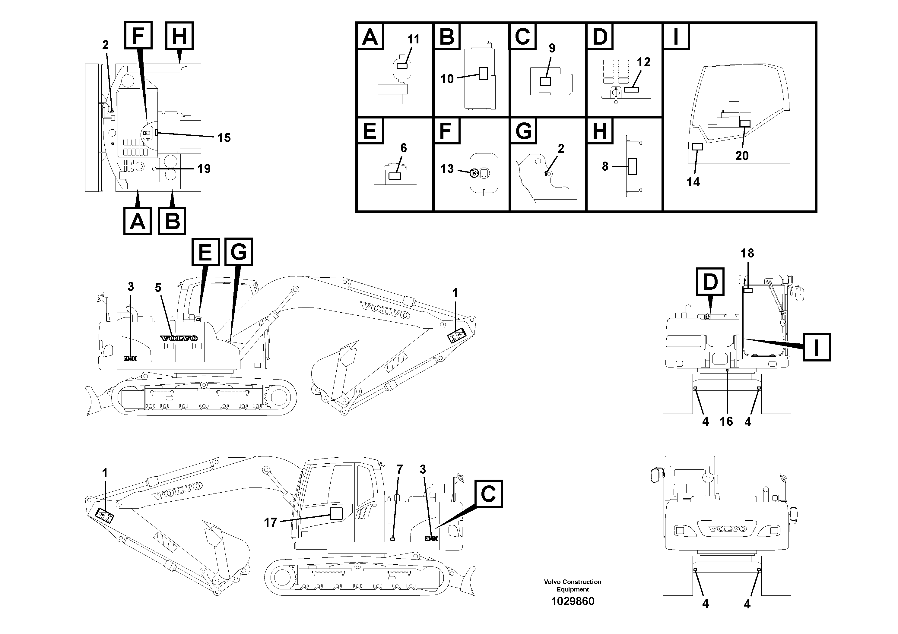 Схема запчастей Volvo EC140C - 66604 Decals EC140C