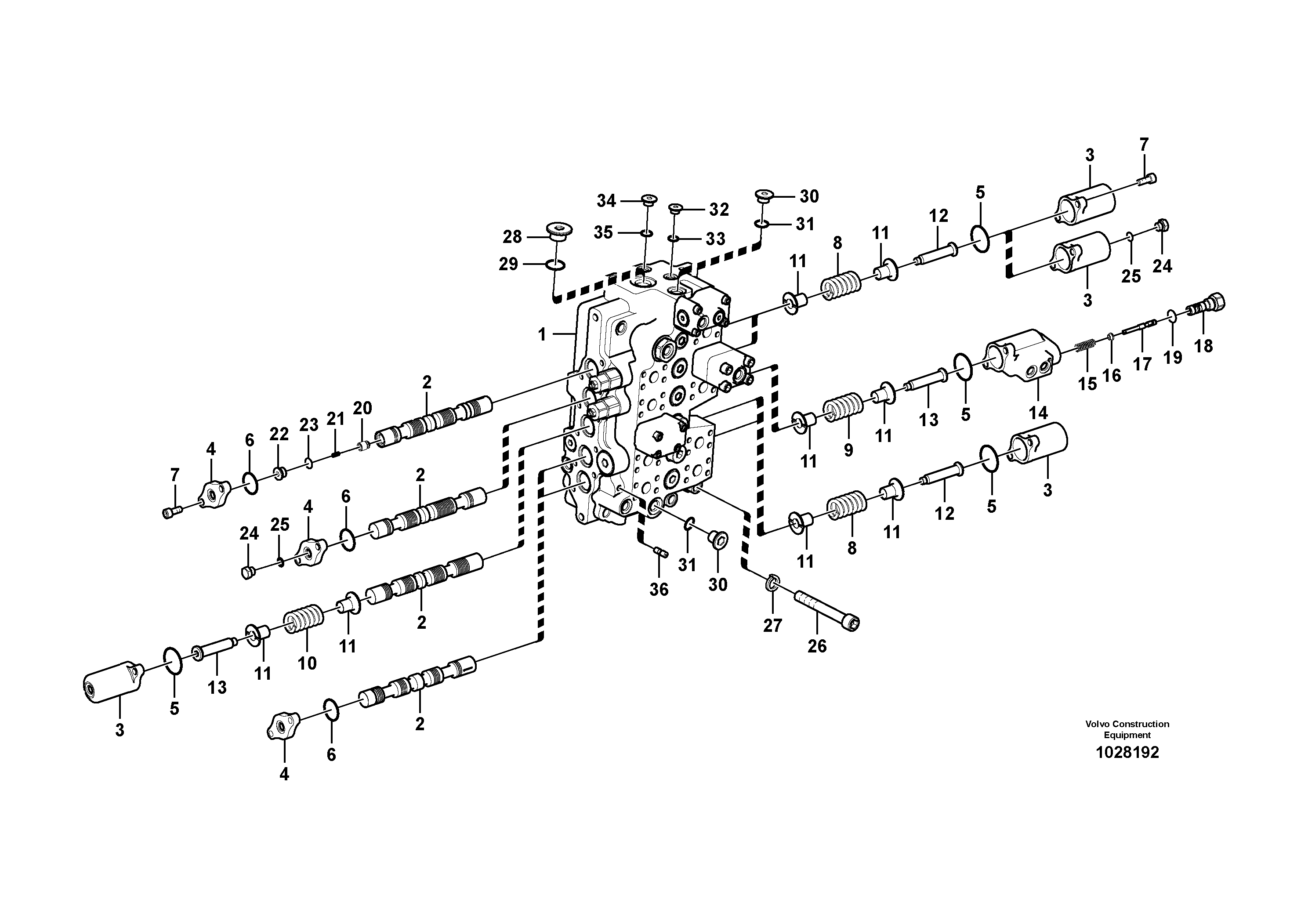 Схема запчастей Volvo EC140C - 59083 Гидрораспределитель (главный управляющий клапан) EC140C