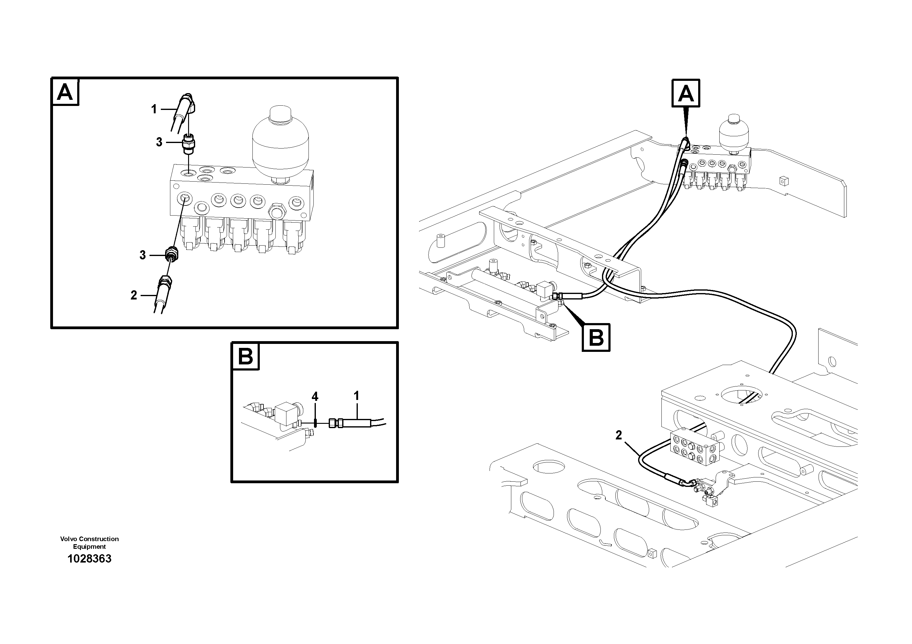 Схема запчастей Volvo EC140C - 57962 Servo system, hammer and shear EC140C