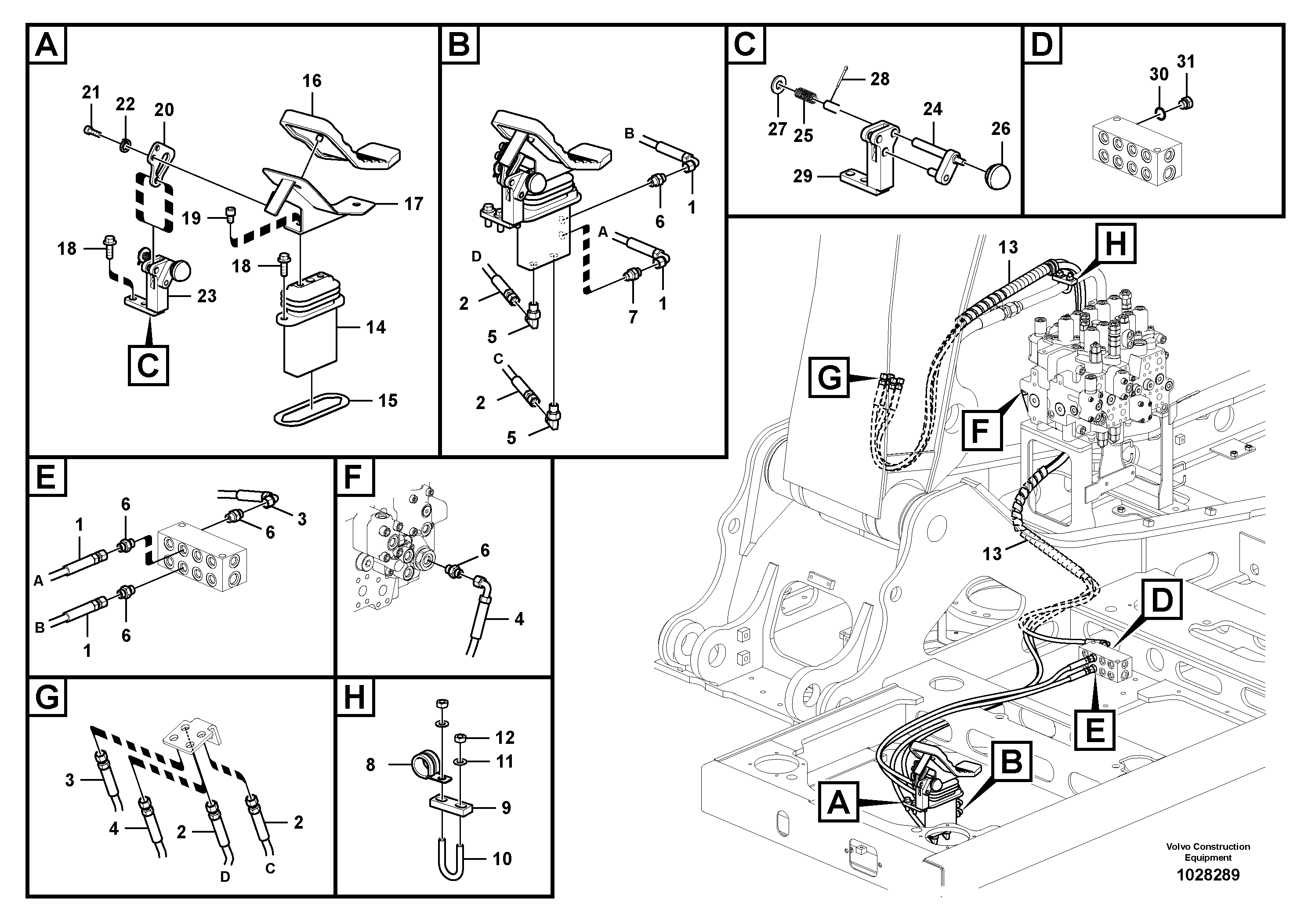 Схема запчастей Volvo EC140C - 96178 Servo system, hammer and shear EC140C