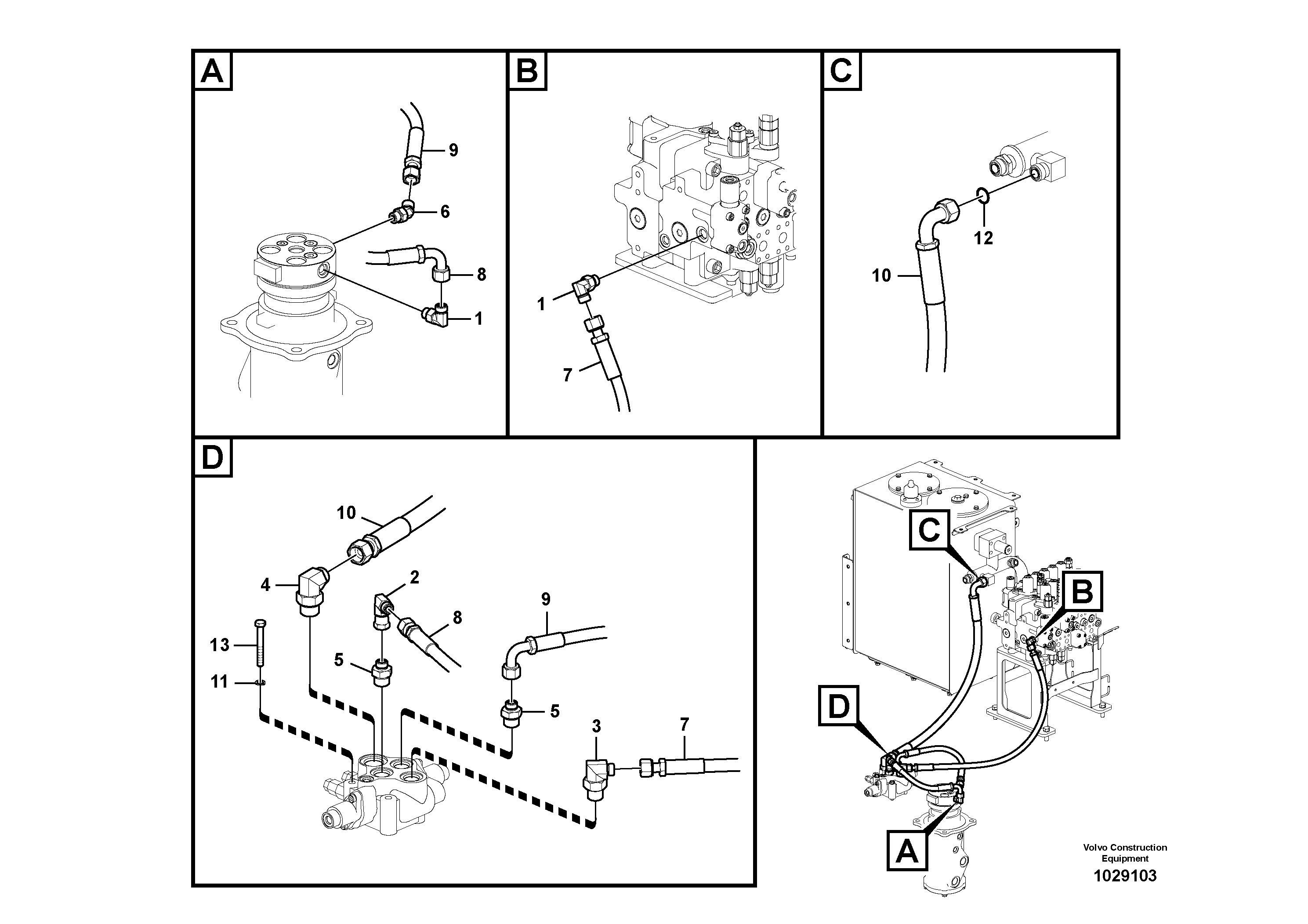 Схема запчастей Volvo EC140C - 104578 Working hydraulic, dozer blade EC140C