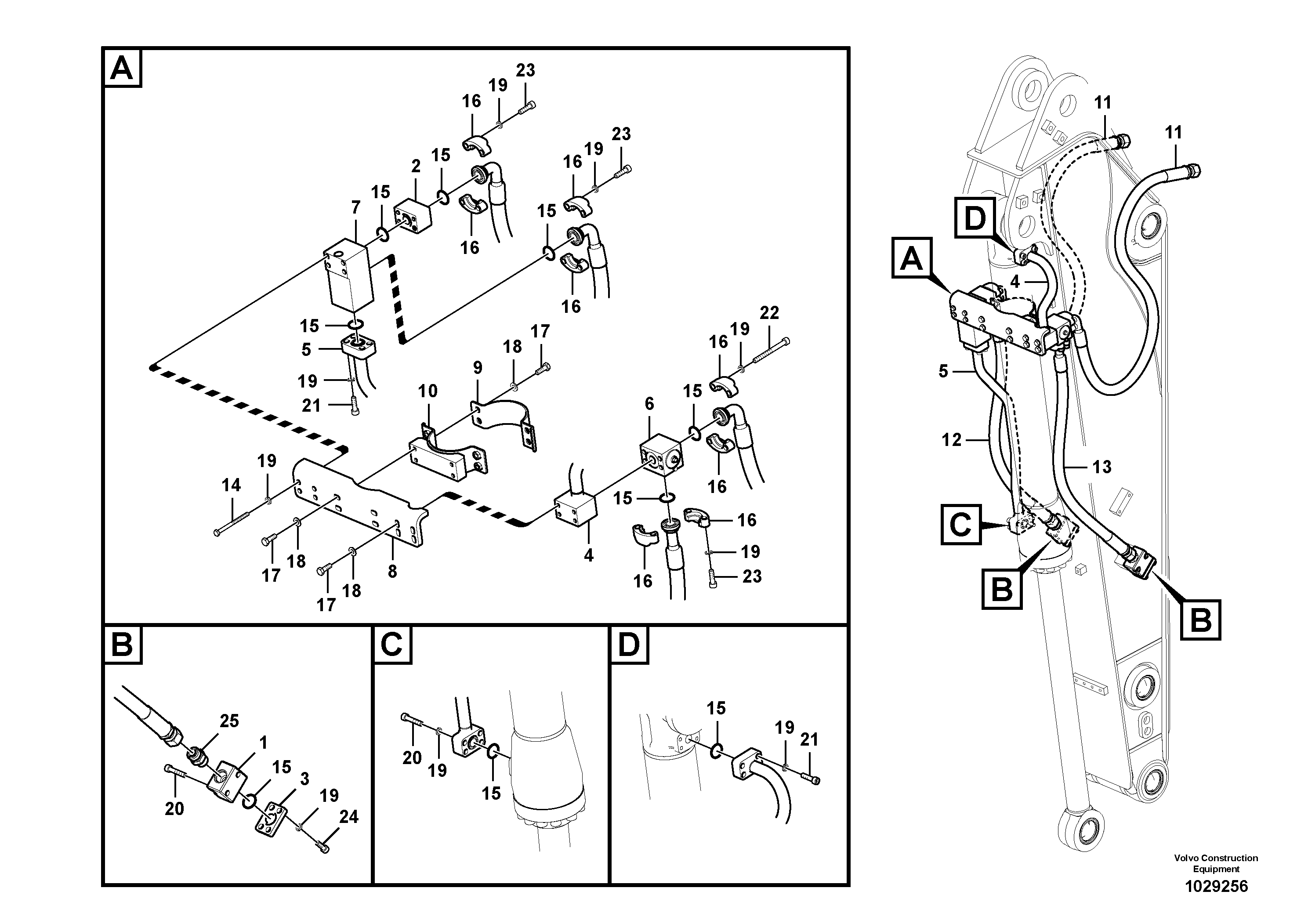 Схема запчастей Volvo EC140C - 62949 Working hydraulic, clamshell EC140C