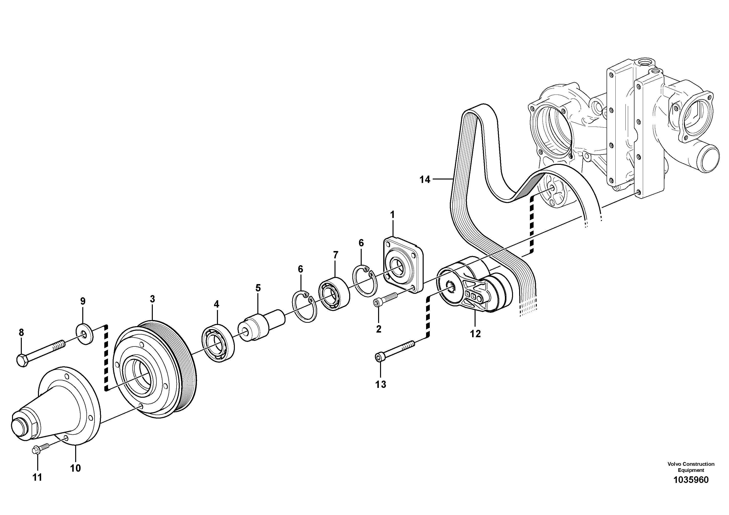 Схема запчастей Volvo EC140C - 65504 Belt transmission EC140C