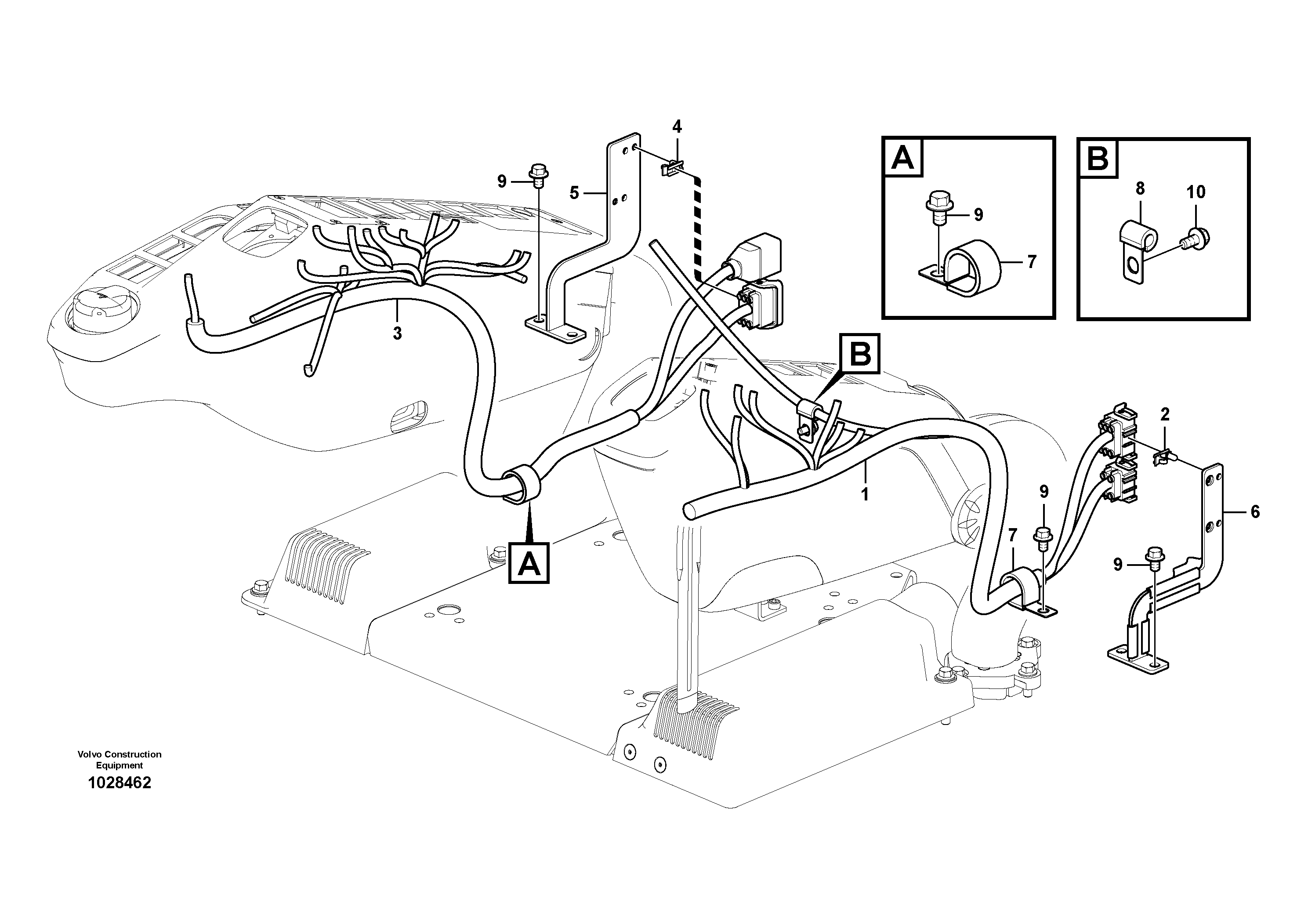 Схема запчастей Volvo EC140C - 94591 Cable and wire harness, instrument panel EC140C