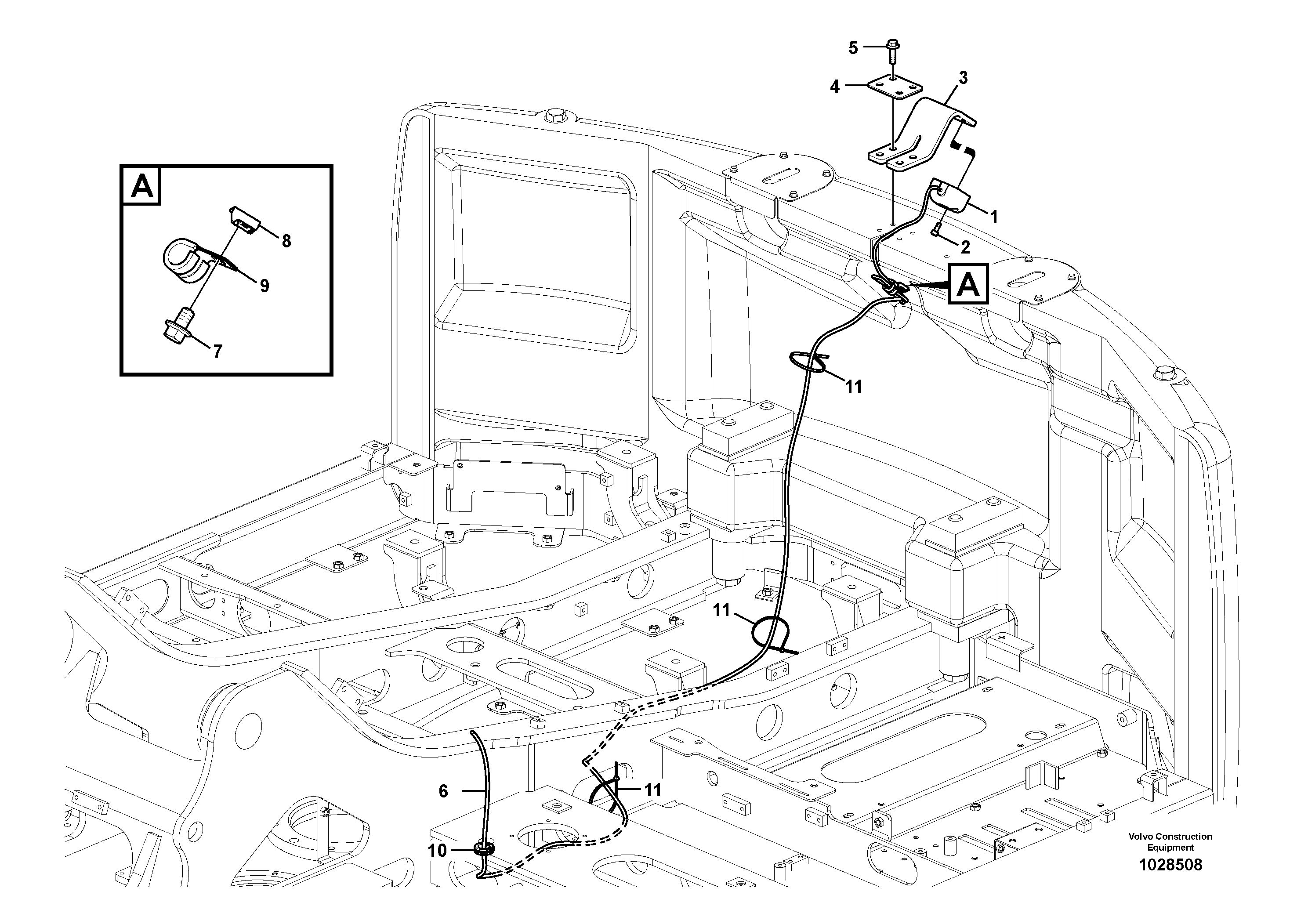 Схема запчастей Volvo EC140C - 56025 Rear view camera EC140C