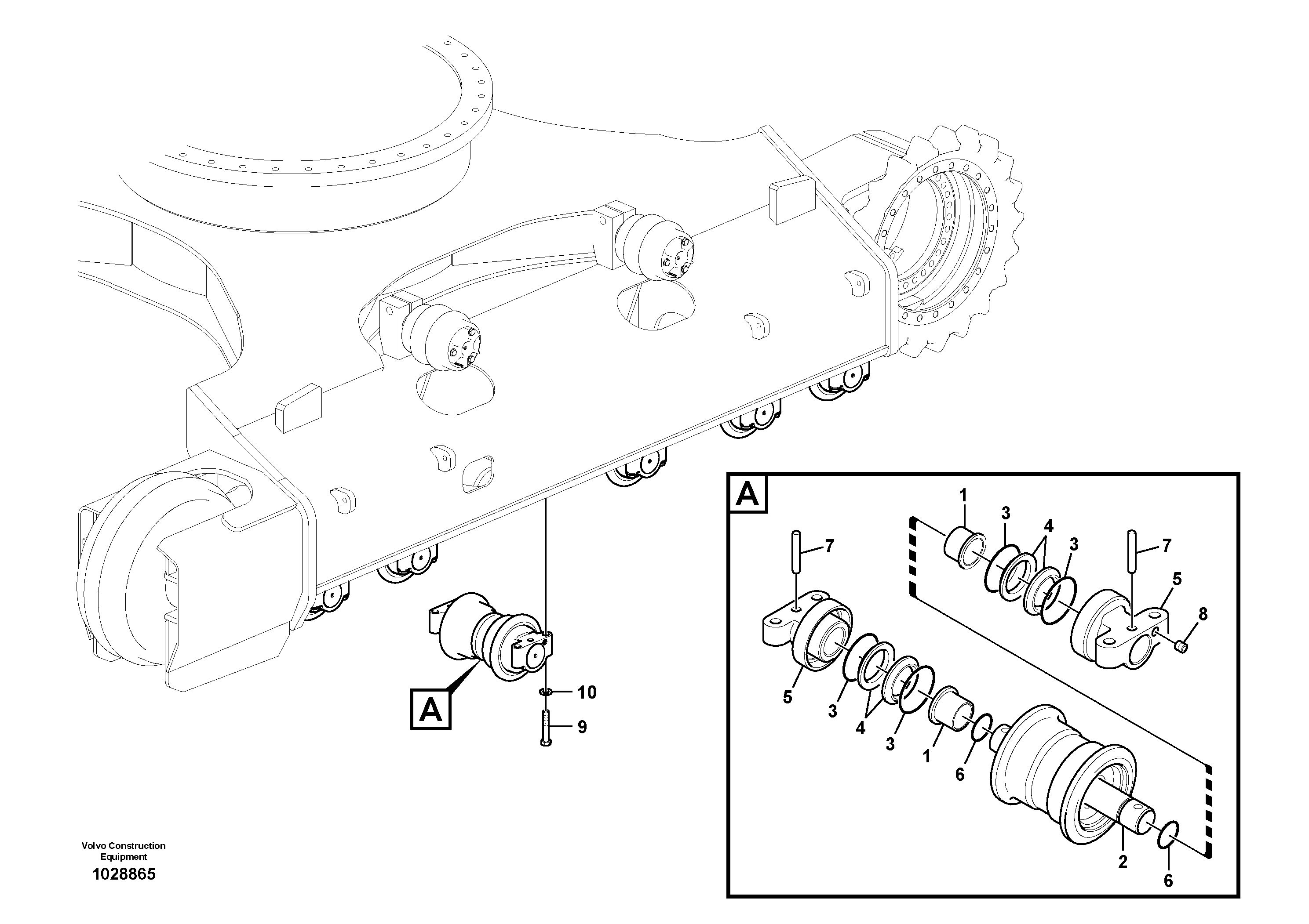 Схема запчастей Volvo EC140C - 13612 Bottom roller EC140C