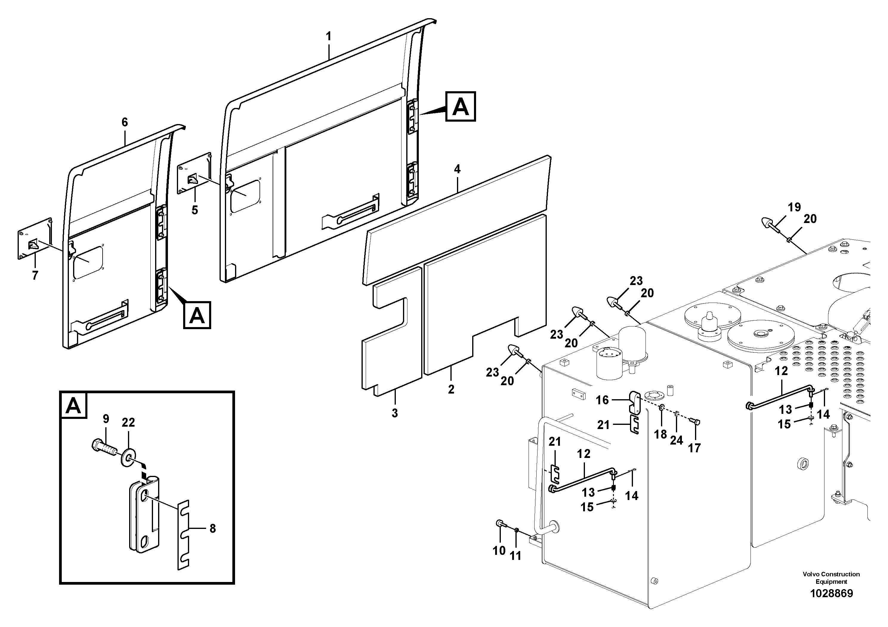 Схема запчастей Volvo EC140C - 79138 Door, side EC140C