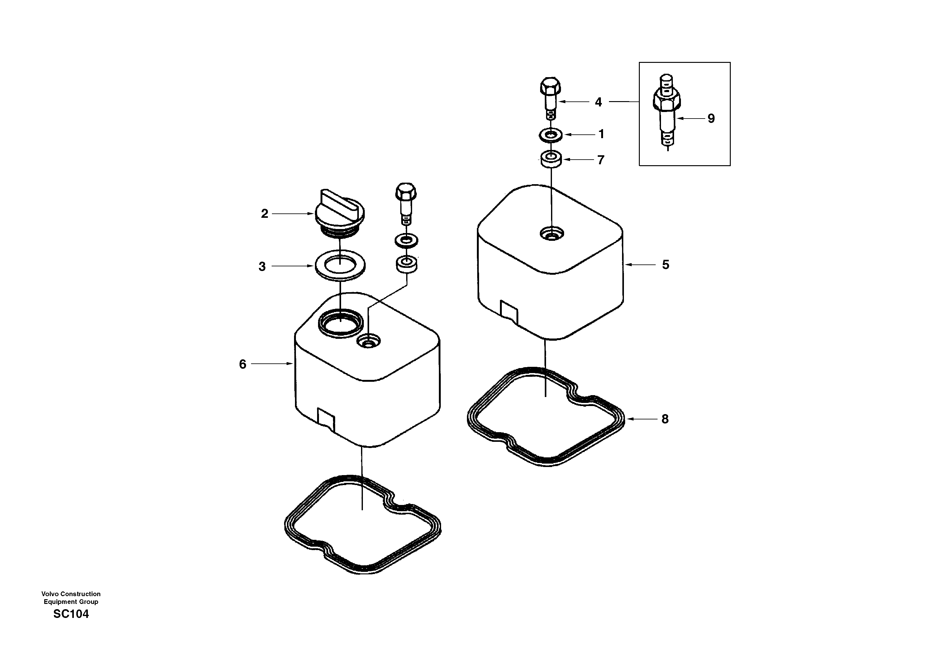 Схема запчастей Volvo EC140 - 38352 Крышка клапанная (головки цилиндров) 