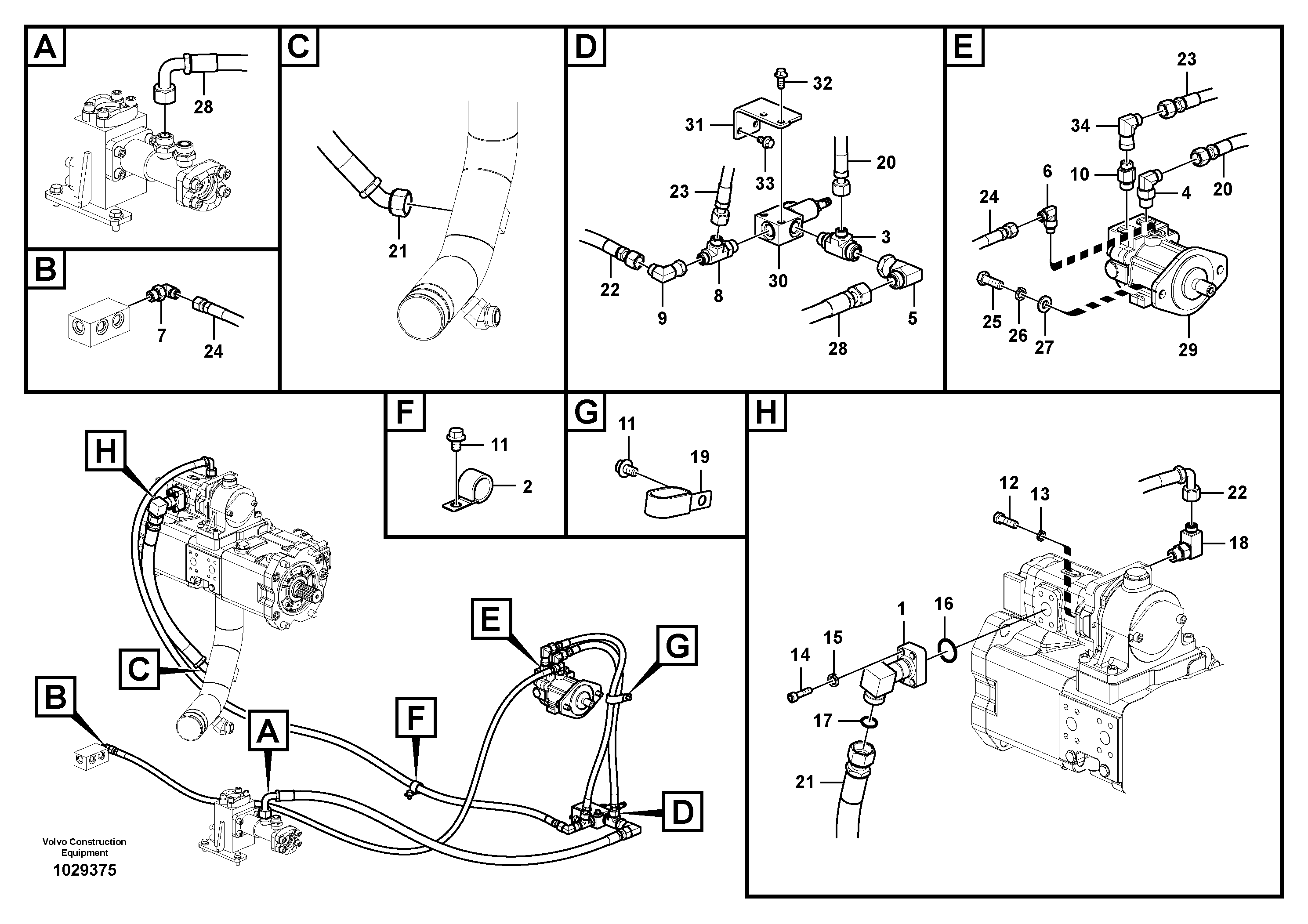 Схема запчастей Volvo ECR305C - 93391 Гидравлика, система масляного охлаждения ECR305C
