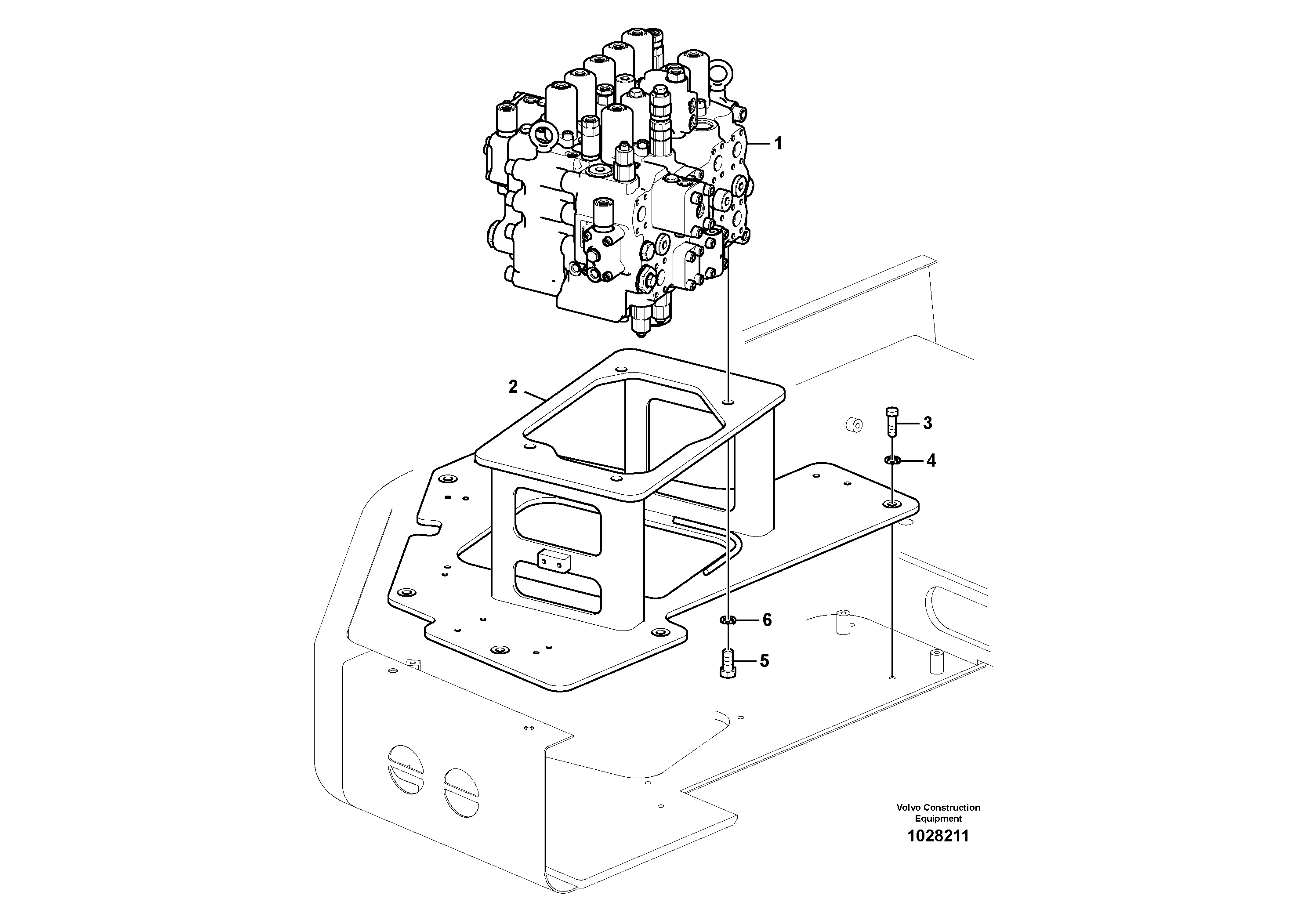 Схема запчастей Volvo ECR305C - 54468 Control valve with fitting parts ECR305C