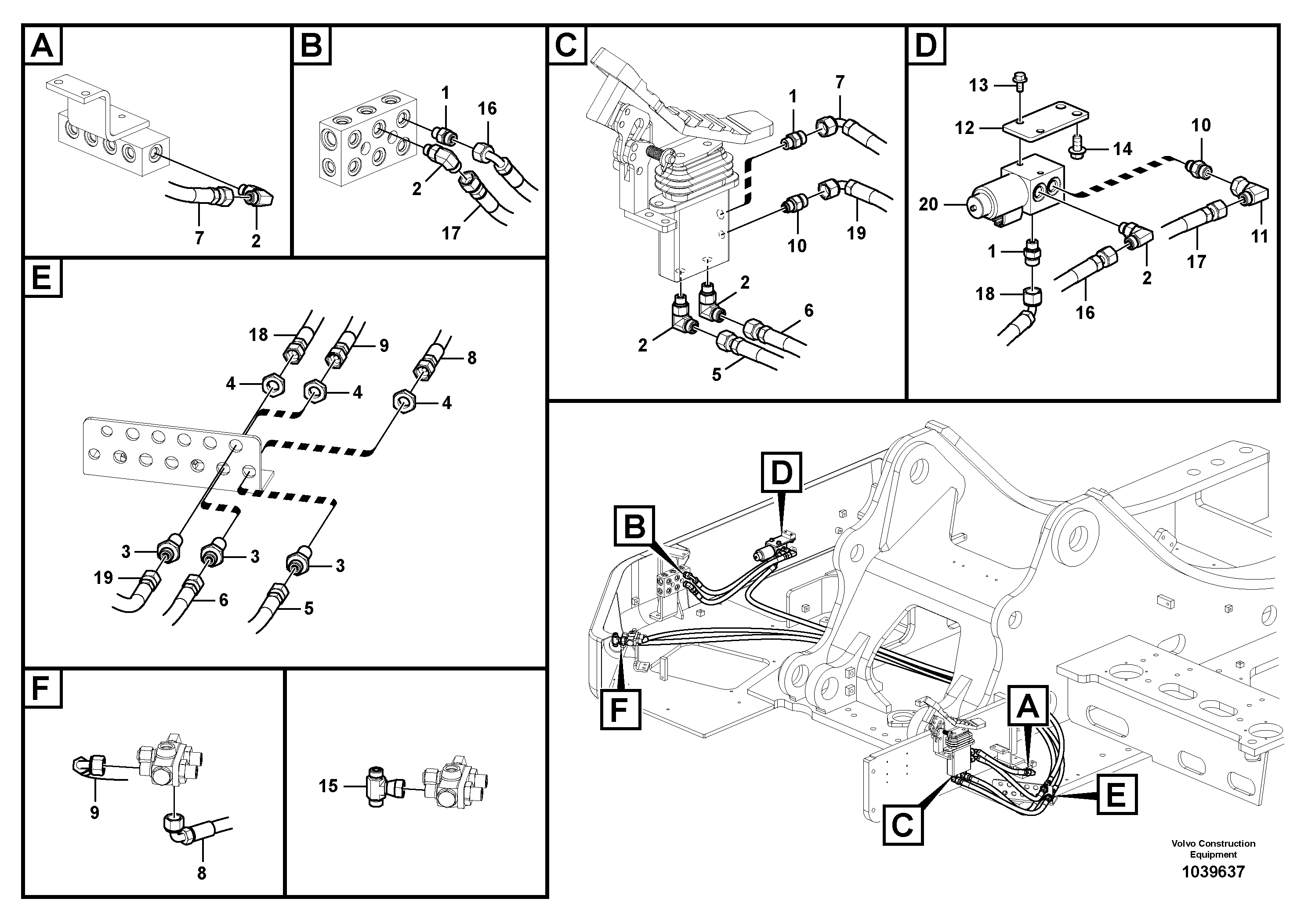 Схема запчастей Volvo ECR305C - 54480 Servo system, hammer and shear ECR305C