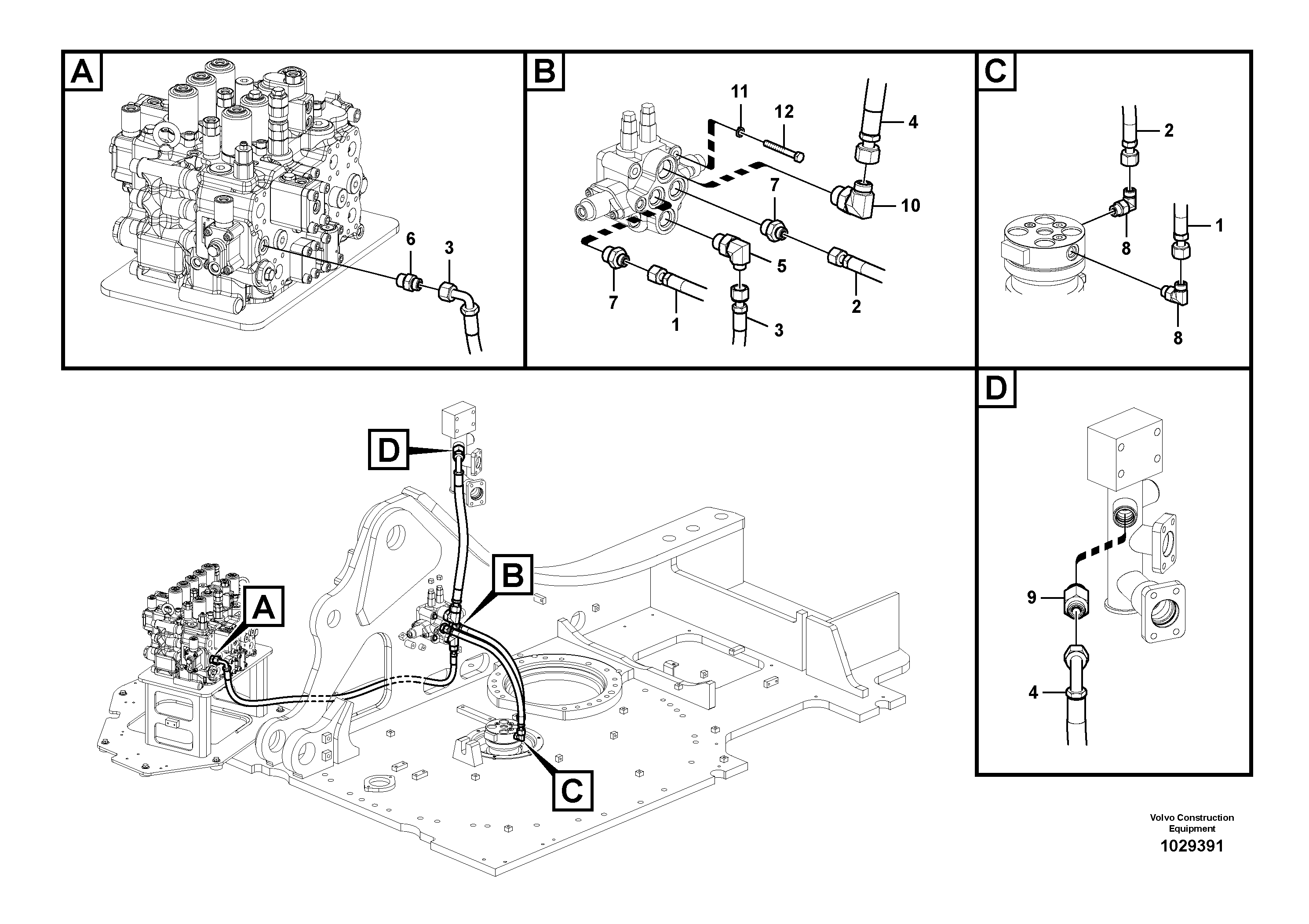 Схема запчастей Volvo ECR305C - 51696 Working hydraulic, dozer blade ECR305C