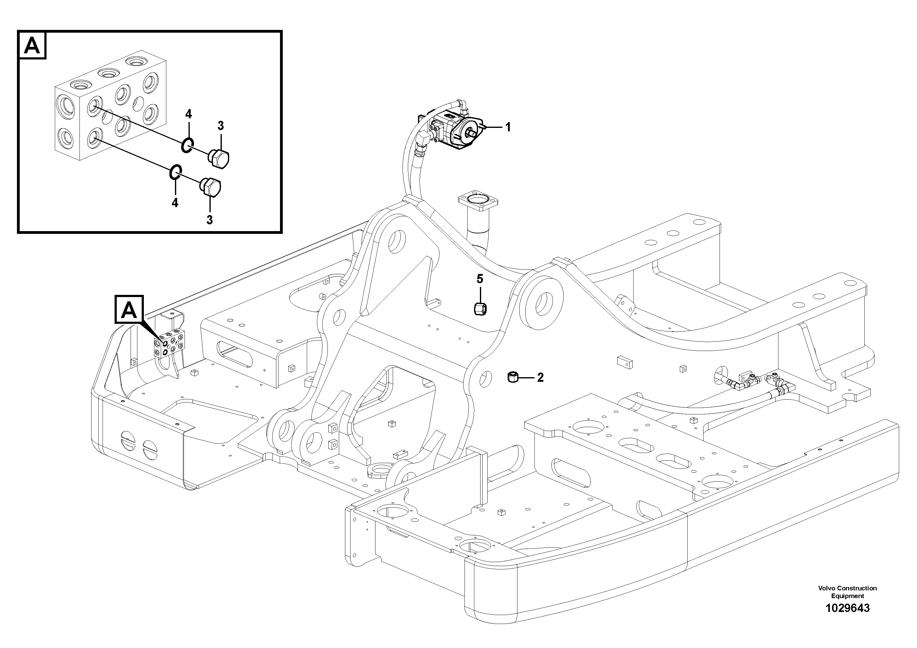 Схема запчастей Volvo ECR305C - 56004 Working hydraulic, slope and rotator on upper frame ECR305C