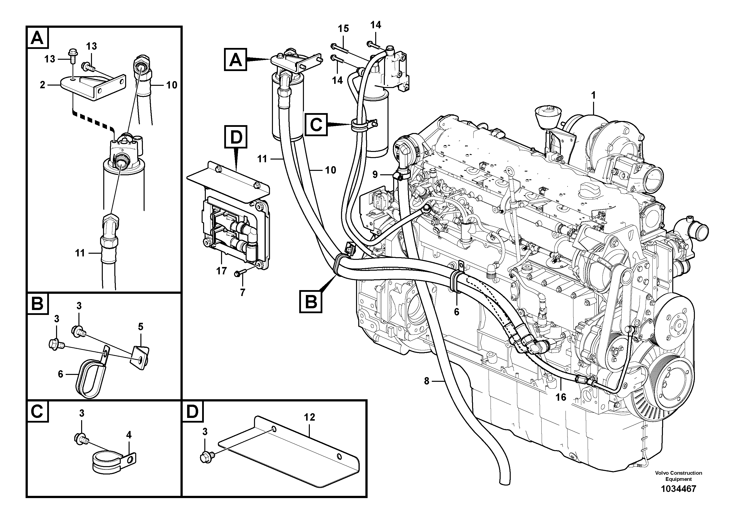 Схема запчастей Volvo ECR305C - 70968 Двигатель в сборе ECR305C