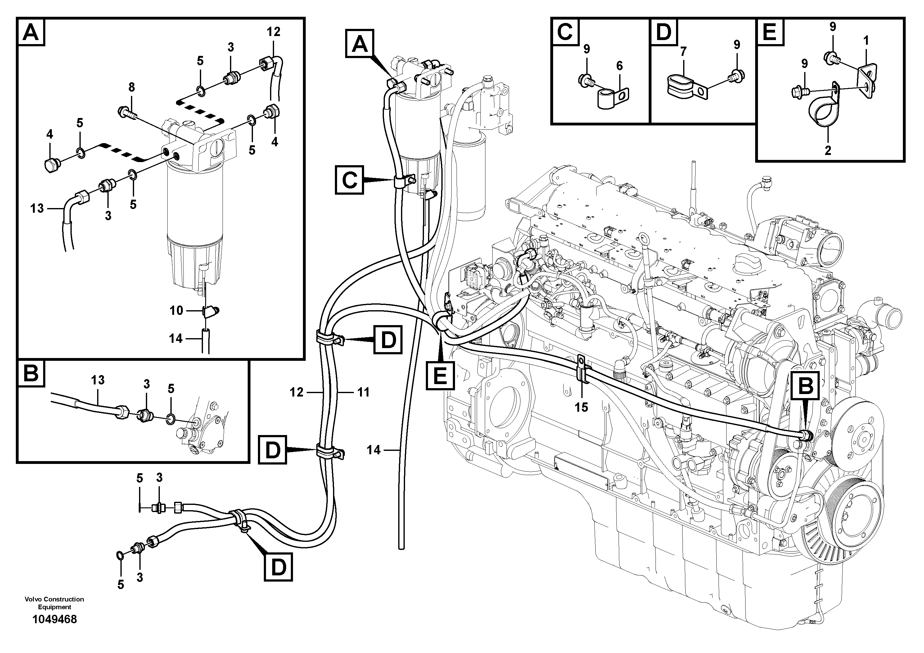 Схема запчастей Volvo ECR305C - 73930 Fuel pipe - Fuel tank ECR305C