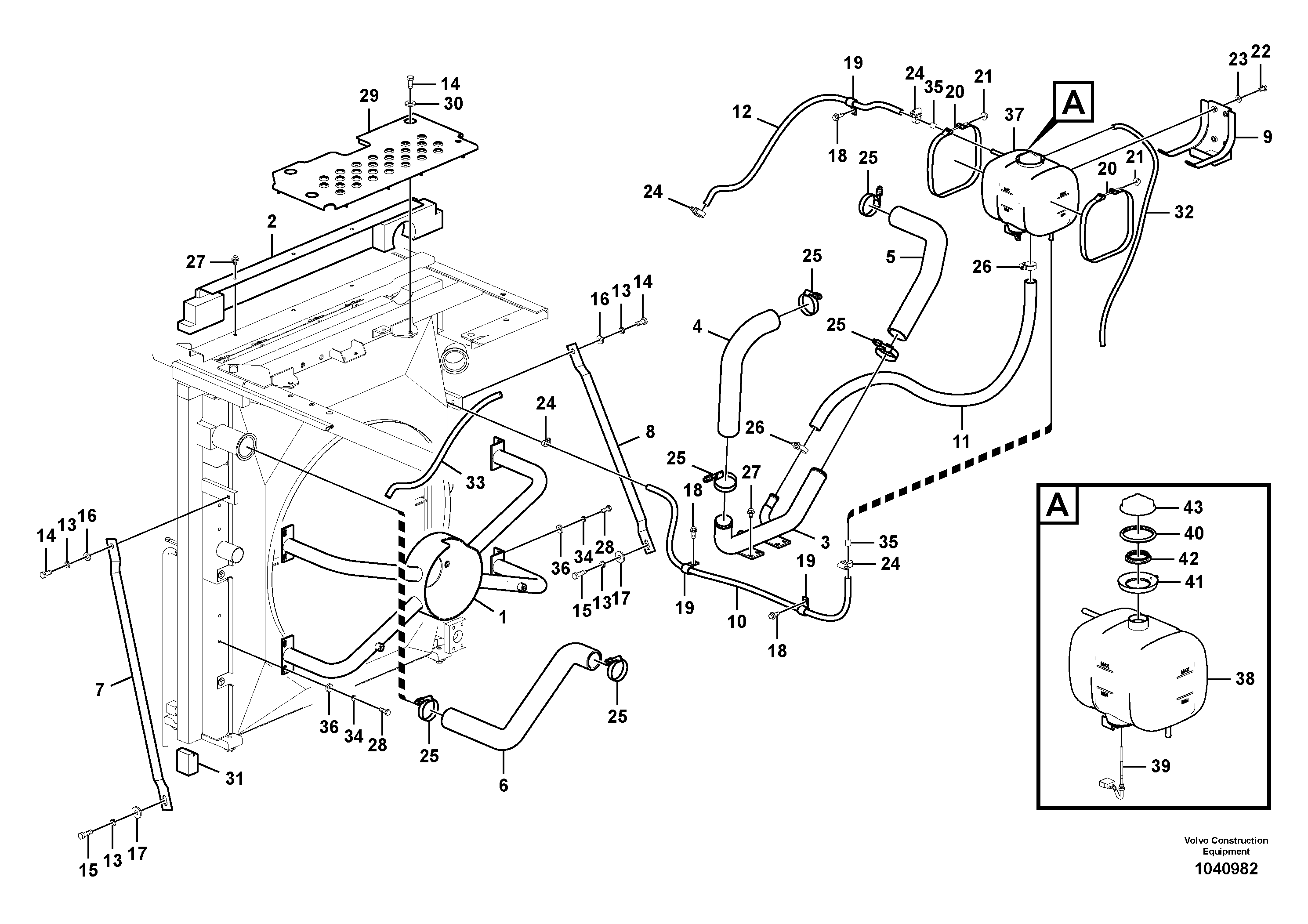 Схема запчастей Volvo ECR305C - 56891 Система охлаждения ECR305C