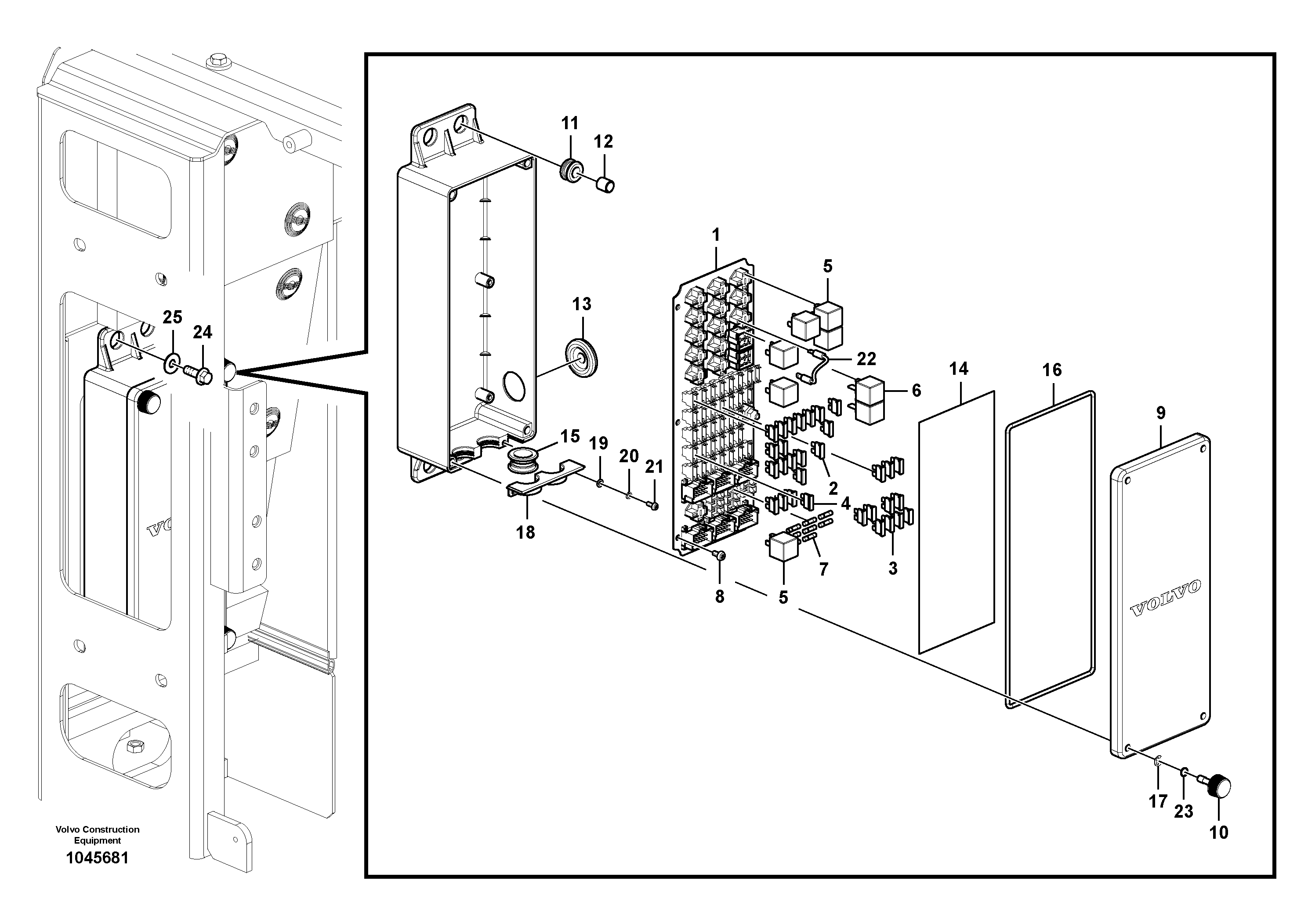 Схема запчастей Volvo ECR305C - 93409 Electrical relay ECR305C