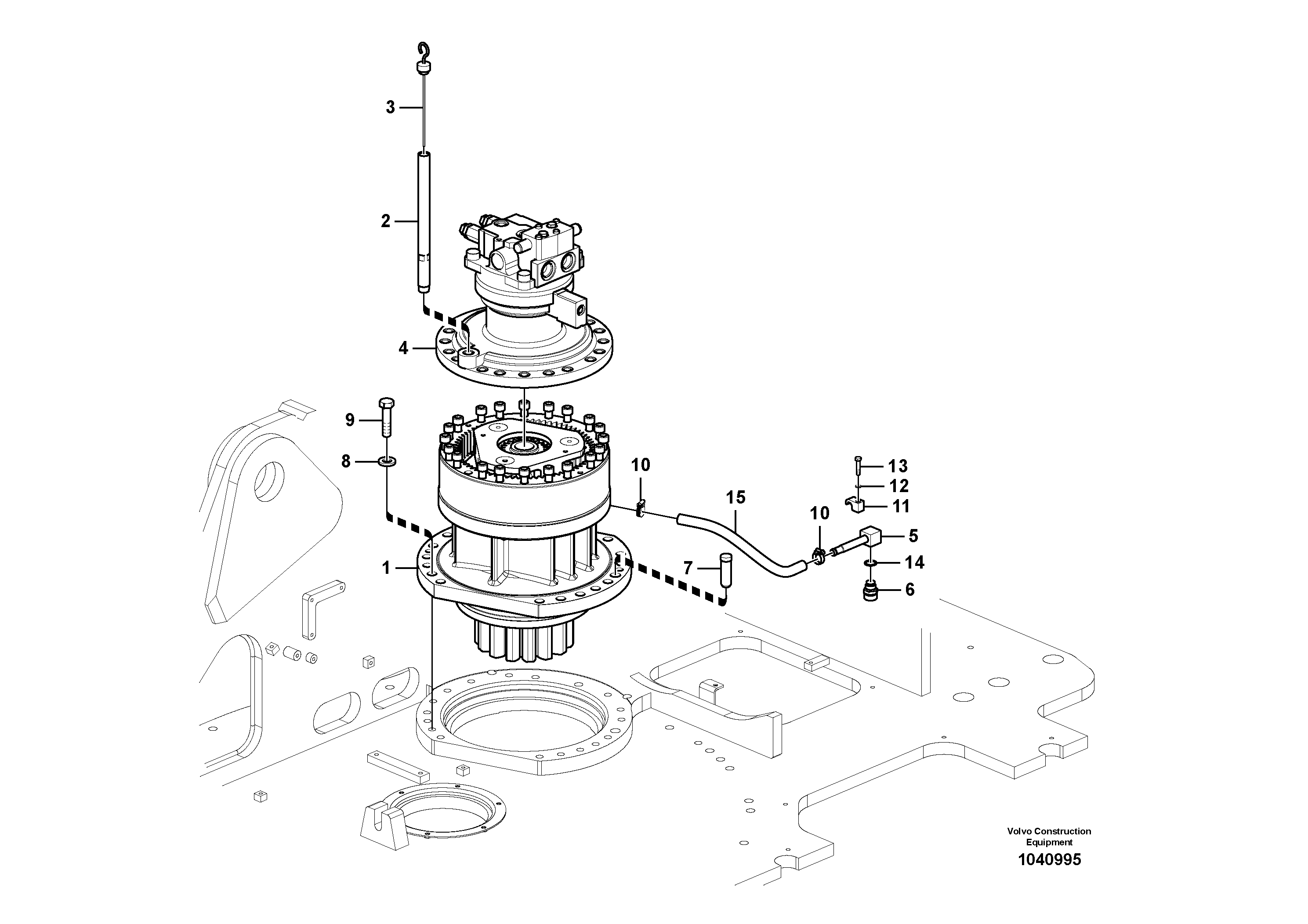 Схема запчастей Volvo ECR305C - 73088 Swing motor with mounting parts ECR305C