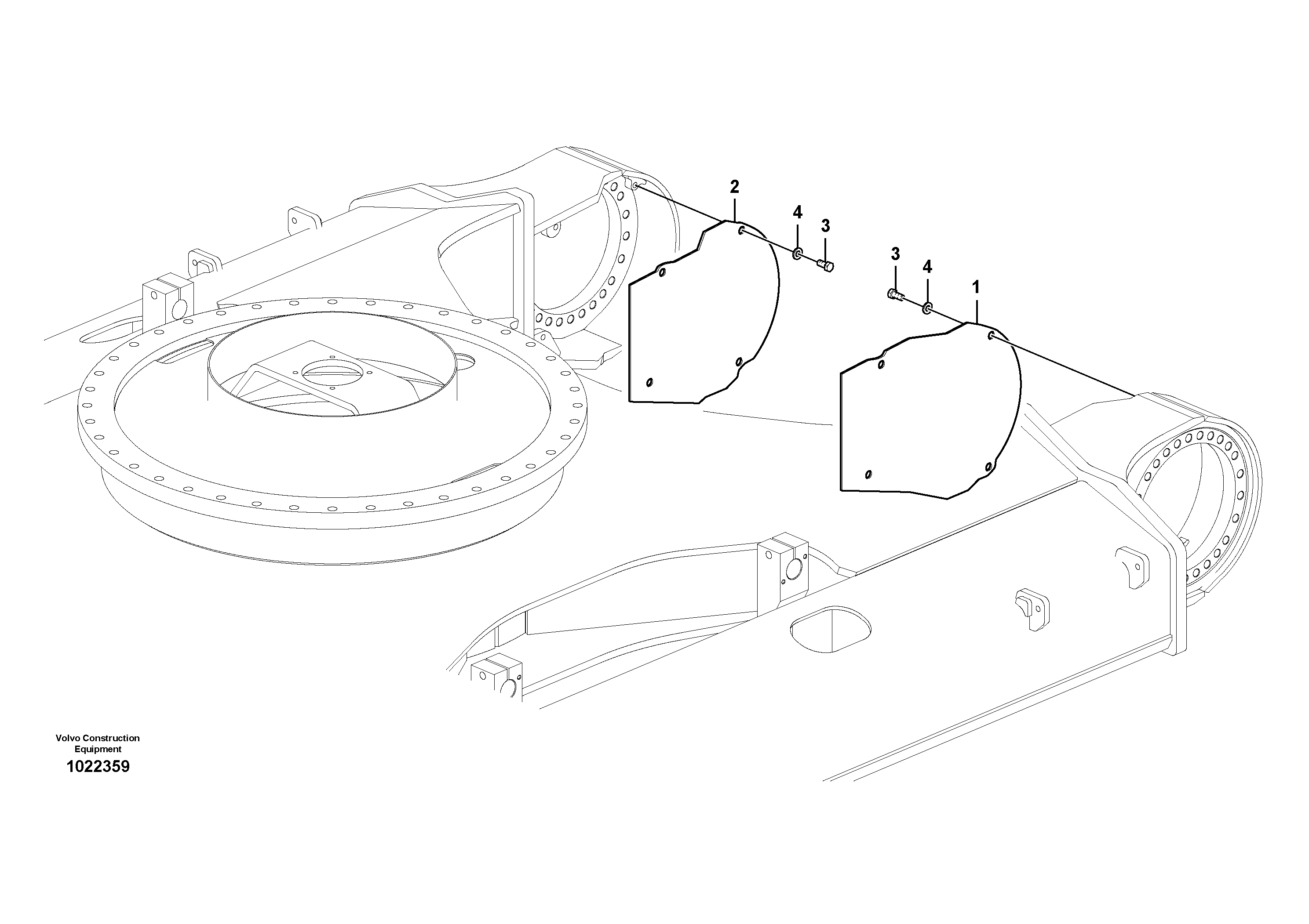 Схема запчастей Volvo ECR305C - 55745 Protective plate for travel motor ECR305C