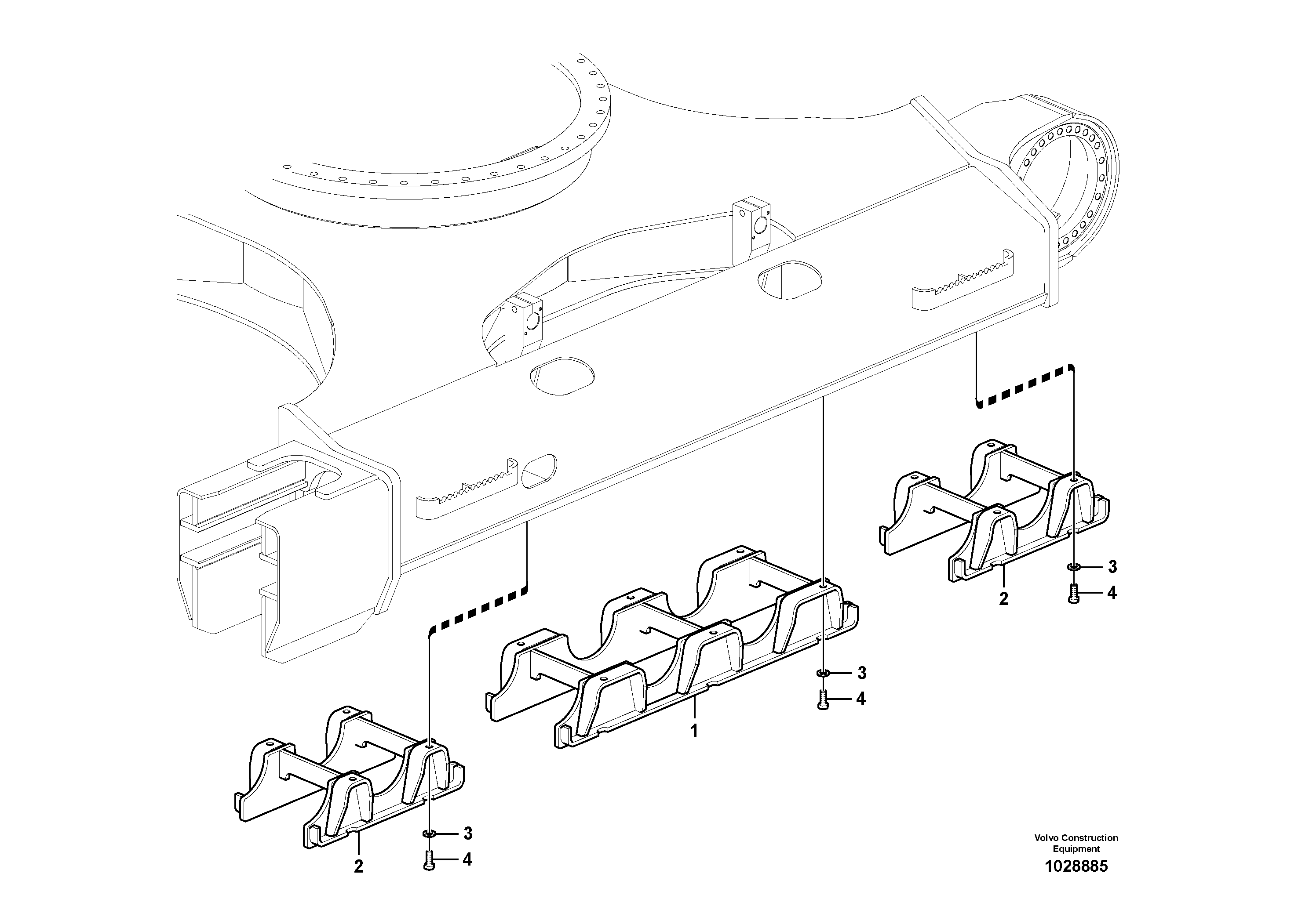 Схема запчастей Volvo ECR305C - 13424 Undercarriage, track guards ECR305C