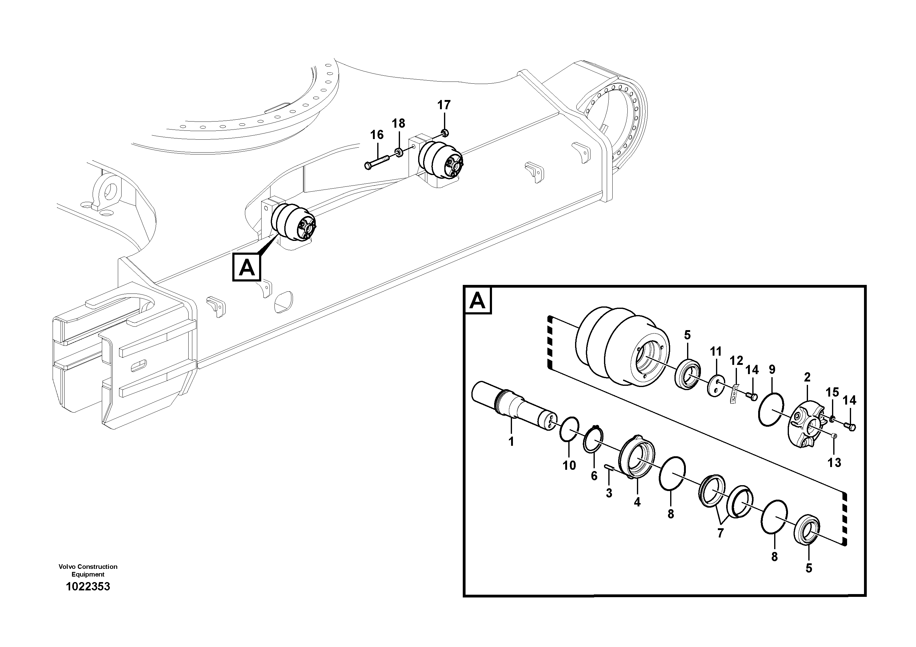 Схема запчастей Volvo ECR305C - 82906 Top roller ECR305C