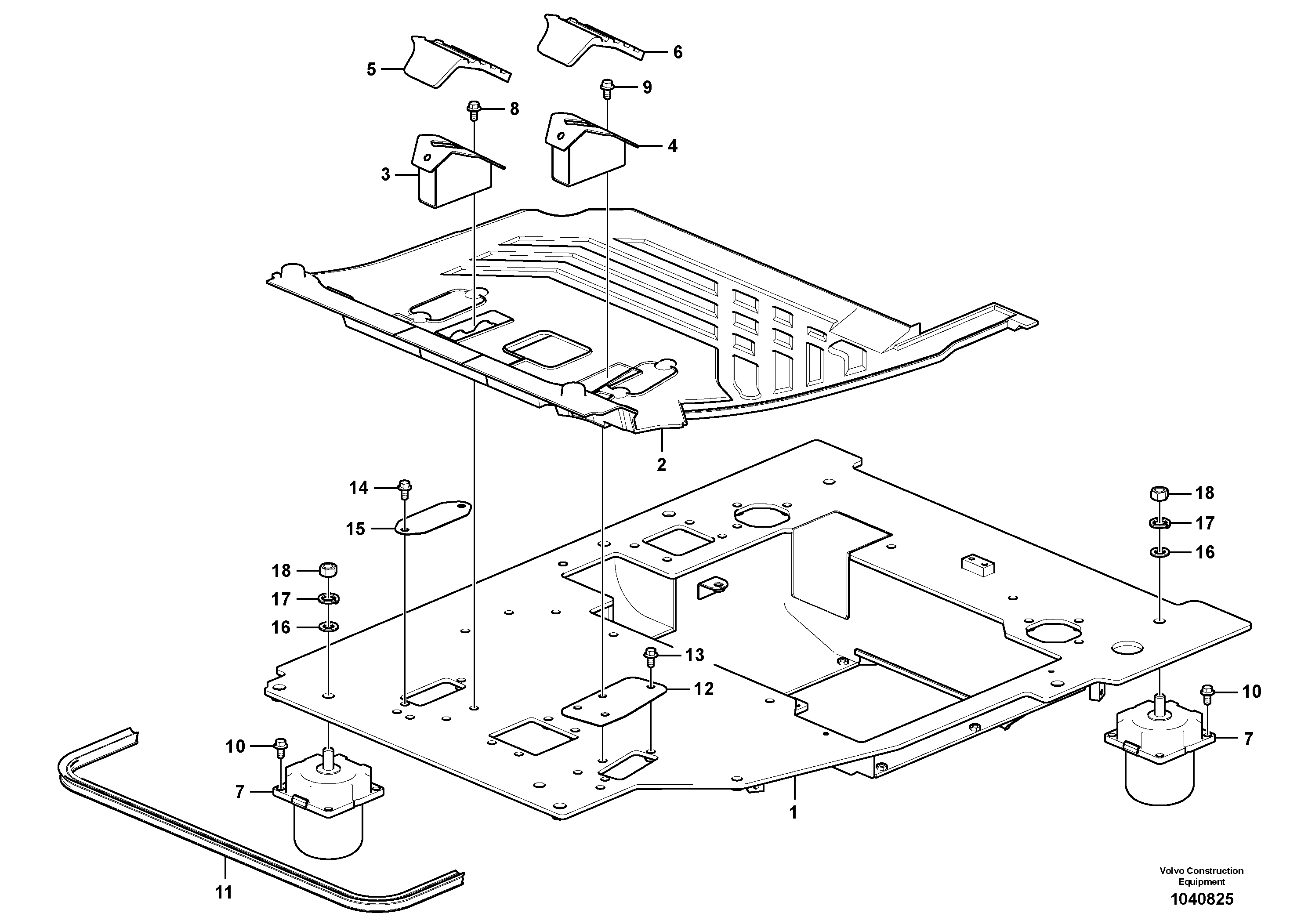 Схема запчастей Volvo ECR305C - 54232 Cabin floor ECR305C