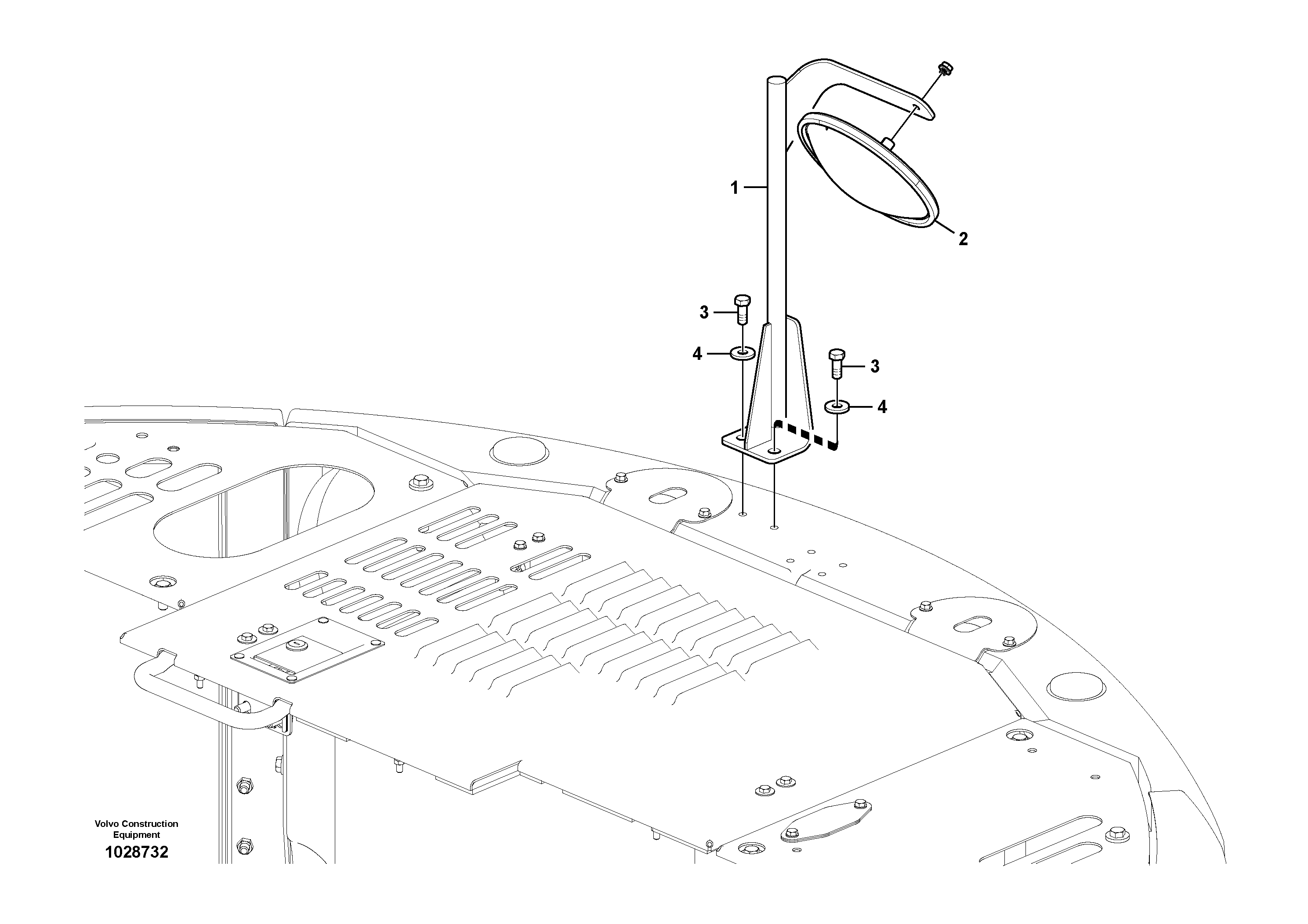 Схема запчастей Volvo ECR305C - 54484 Rear view mirror ECR305C