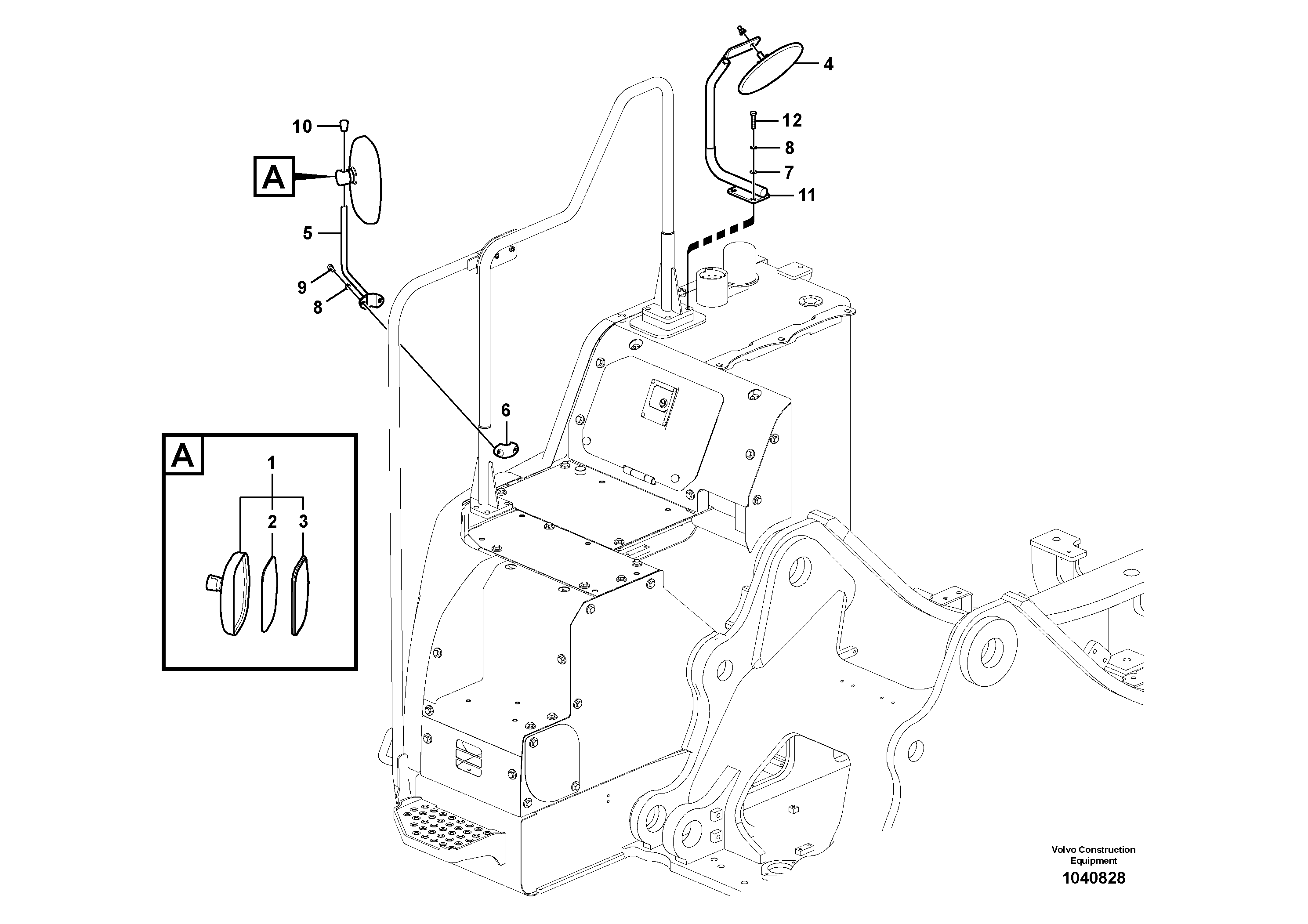 Схема запчастей Volvo ECR305C - 79328 Rear view mirror ECR305C