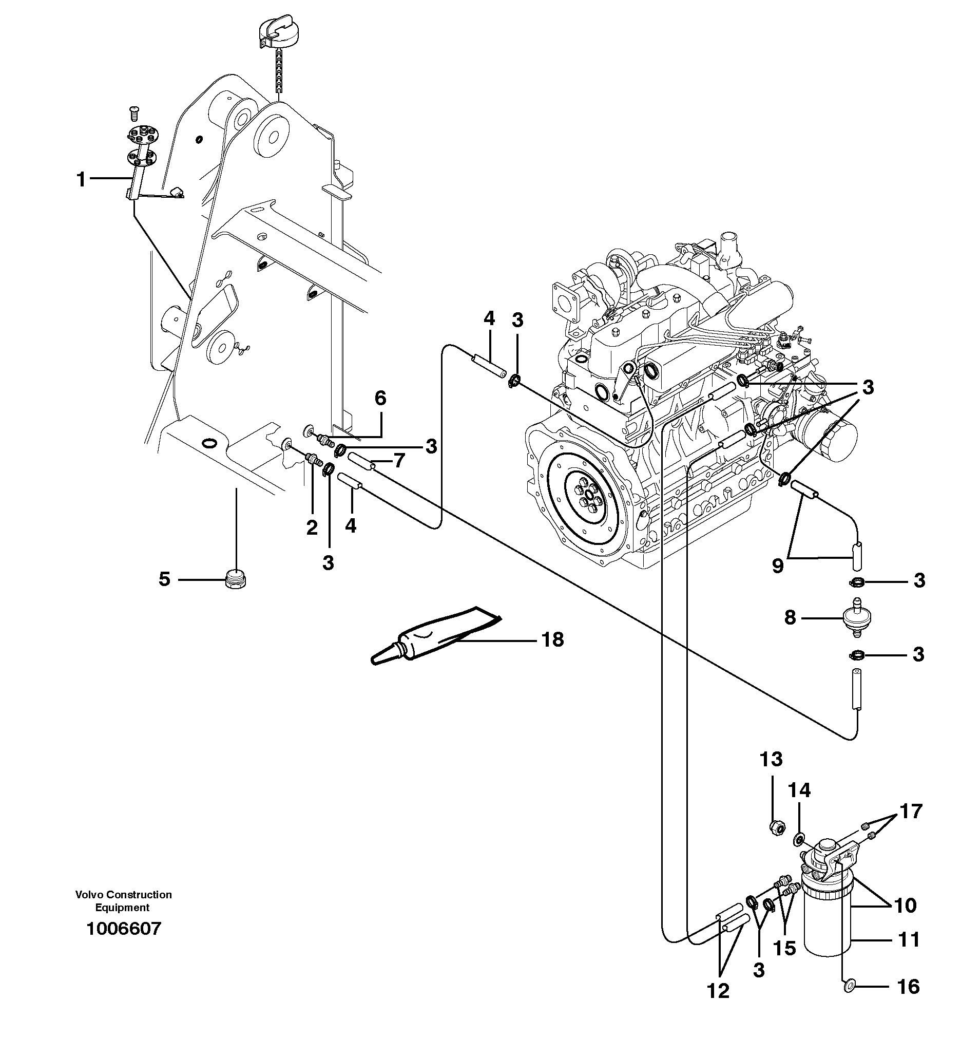 Схема запчастей Volvo MC60 - 67314 Топливная система 