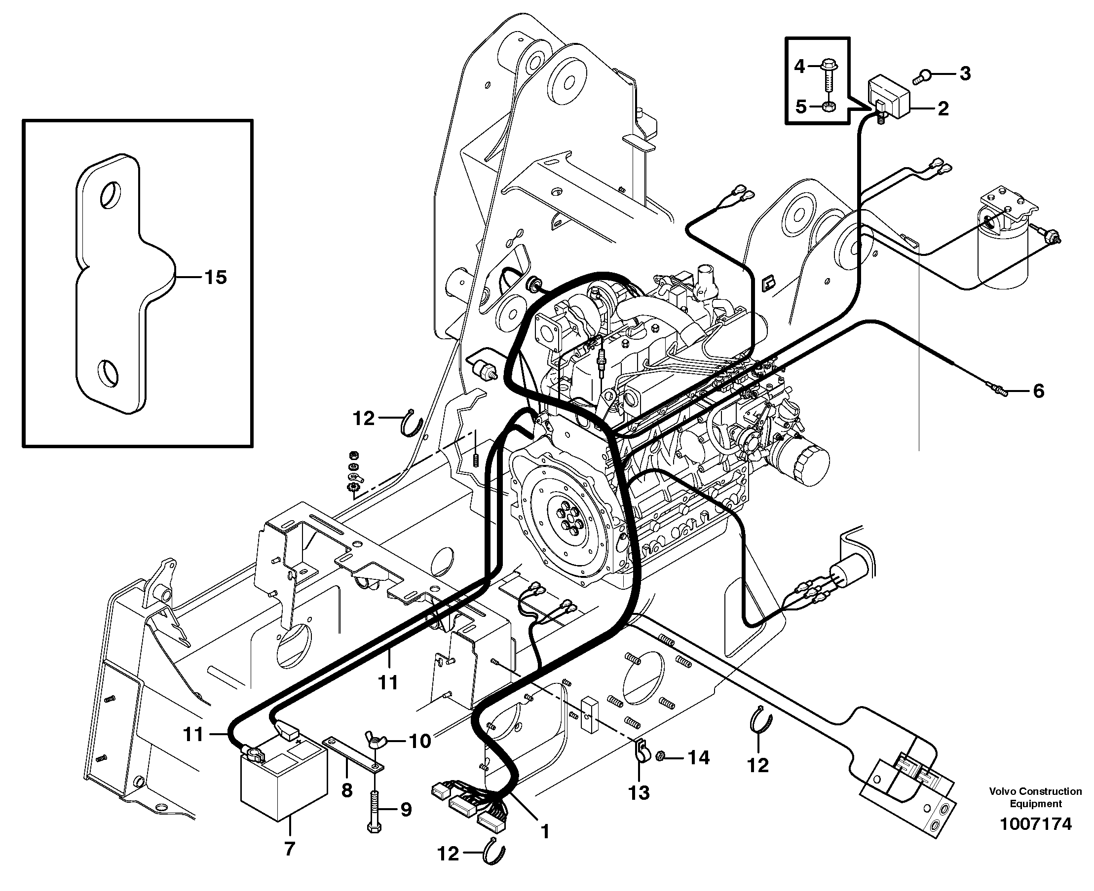 Схема запчастей Volvo MC60 - 31889 Cable harnesses, front 