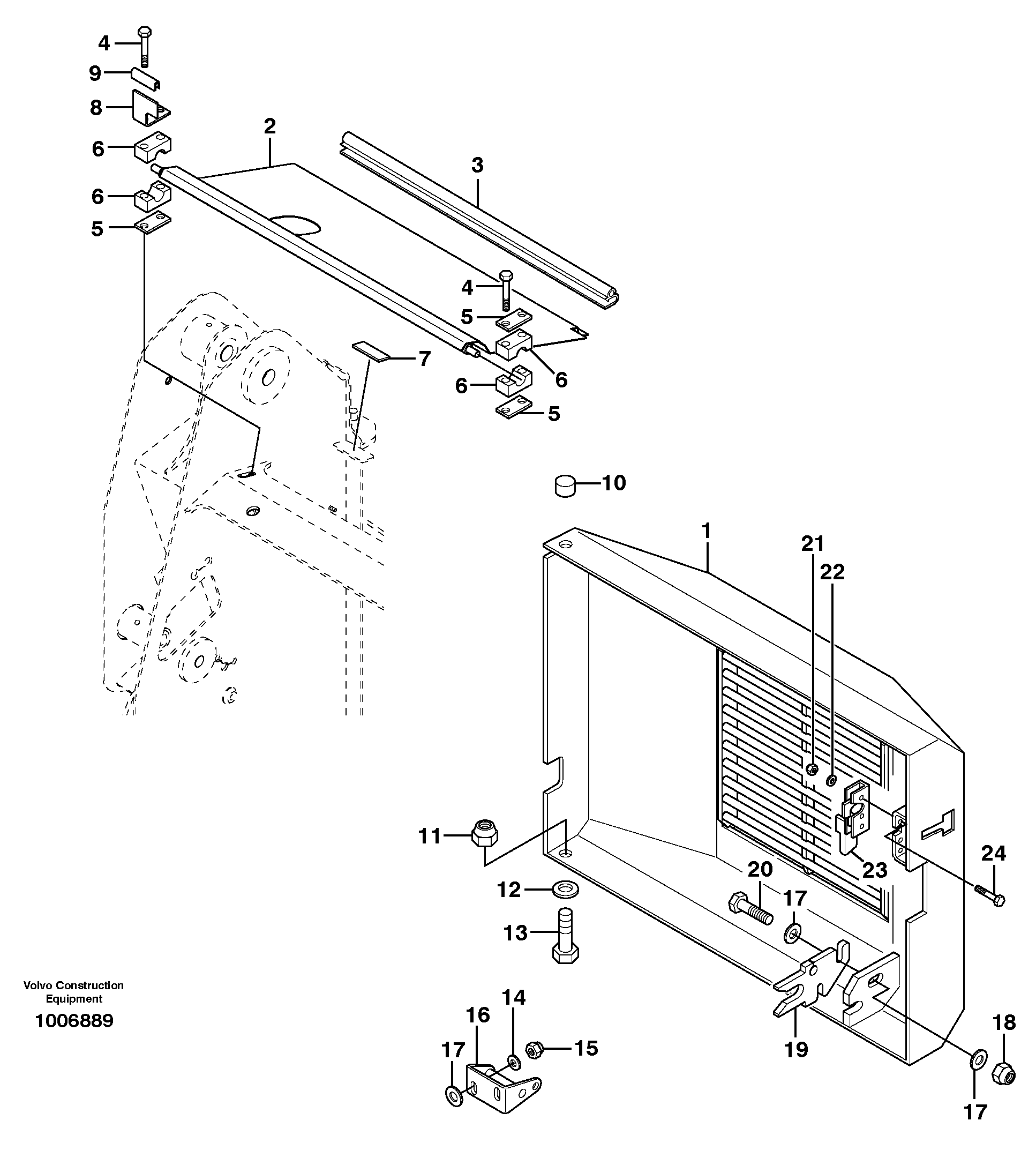 Схема запчастей Volvo MC60 - 15483 Дверь задняя и крышка двигателя 