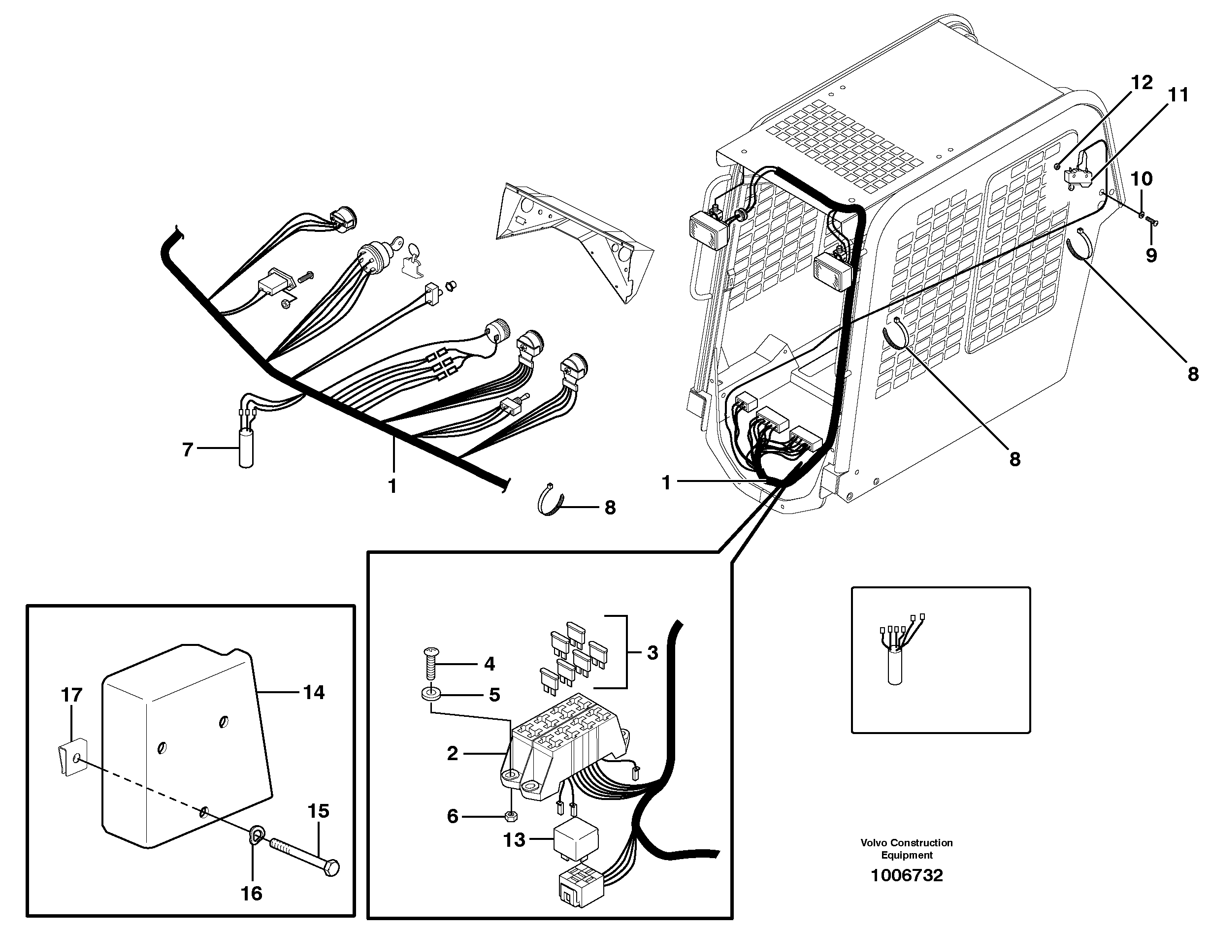 Схема запчастей Volvo MC70 - 20536 Cable harnesses, cab 