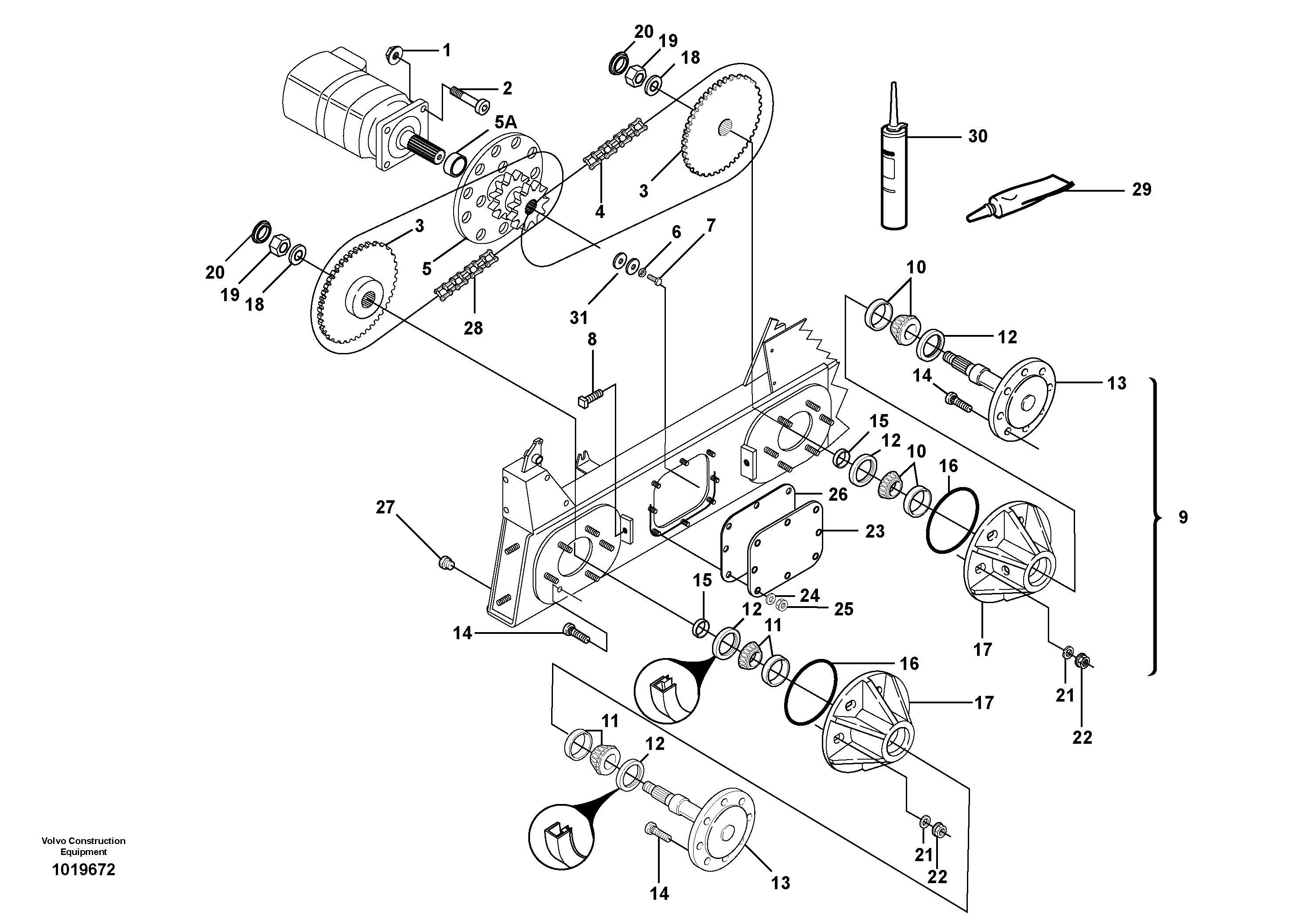 Схема запчастей Volvo MC70 - 106309 Drivetrain components 