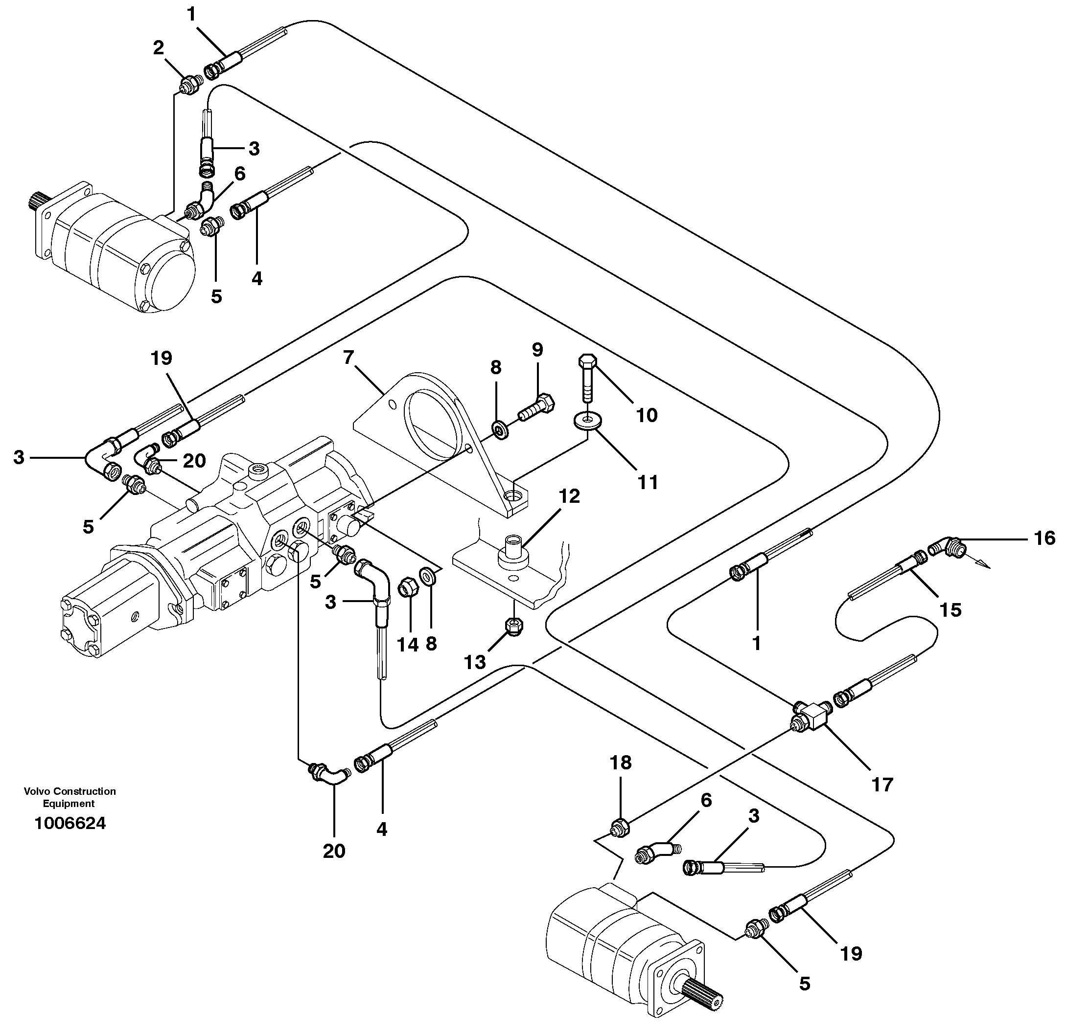 Схема запчастей Volvo MC70 - 14428 Hydraulic system Transport 