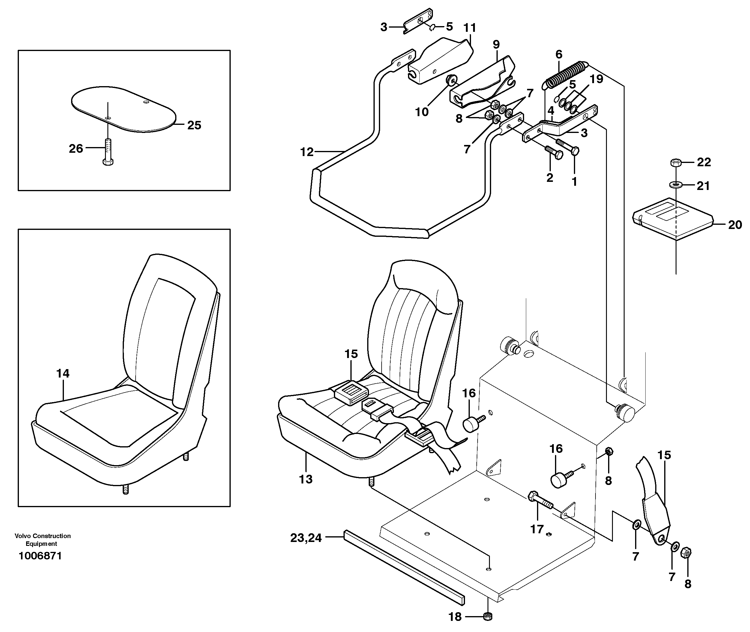 Схема запчастей Volvo MC70 - 10291 Operators seat 