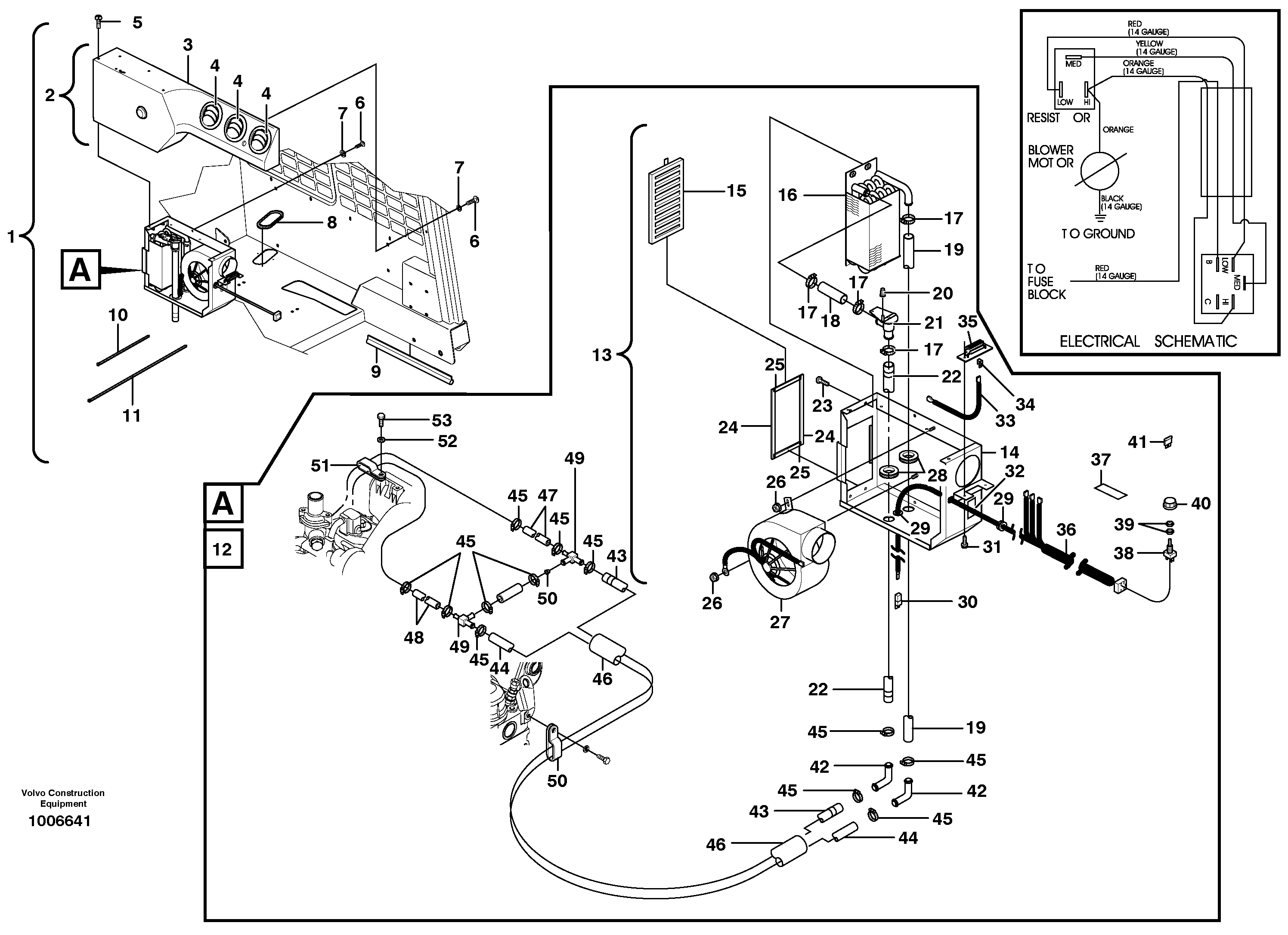 Схема запчастей Volvo MC70 - 27749 Enclosed cab heater (optional) 