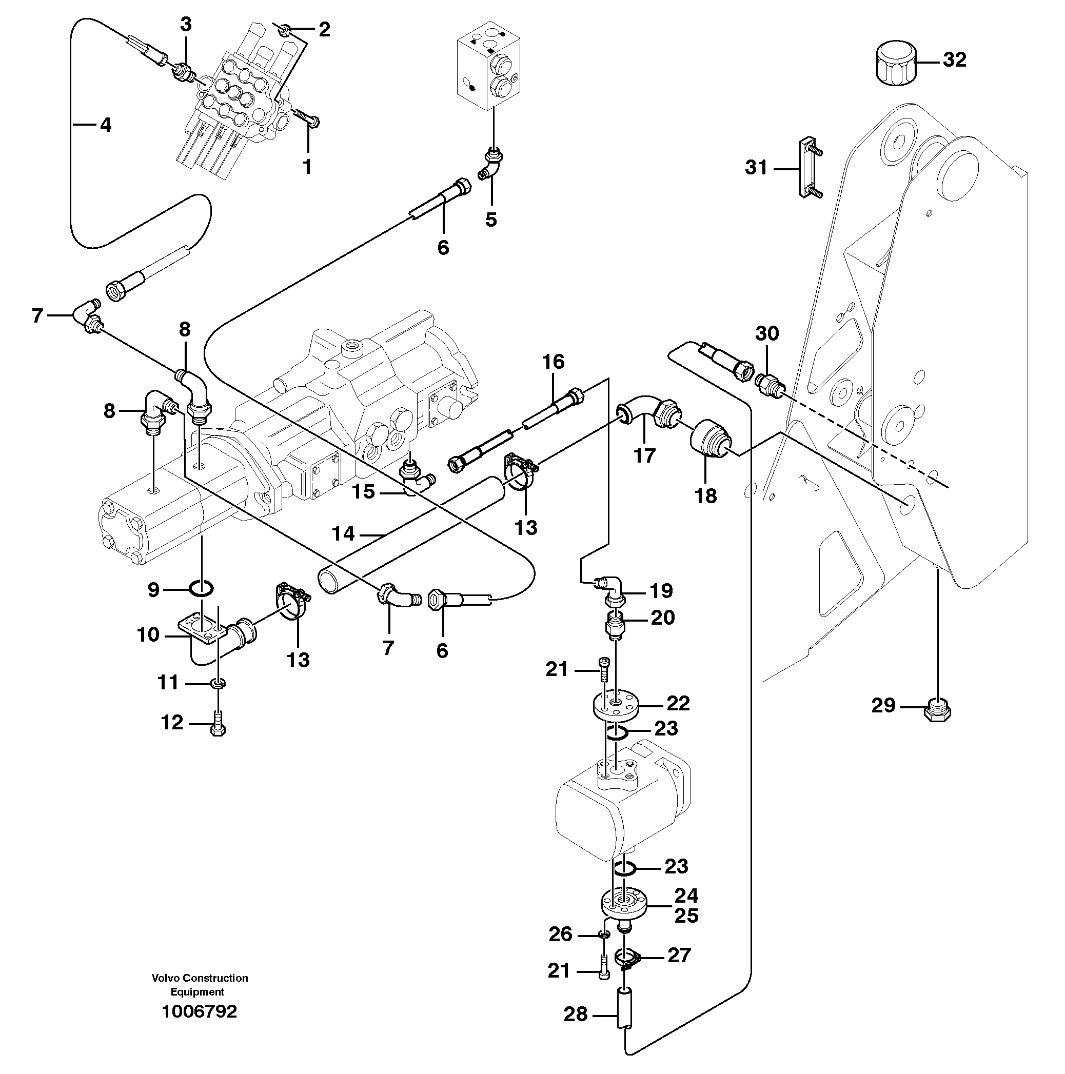 Схема запчастей Volvo MC70 - 2431 Supply hydraulic circuit 