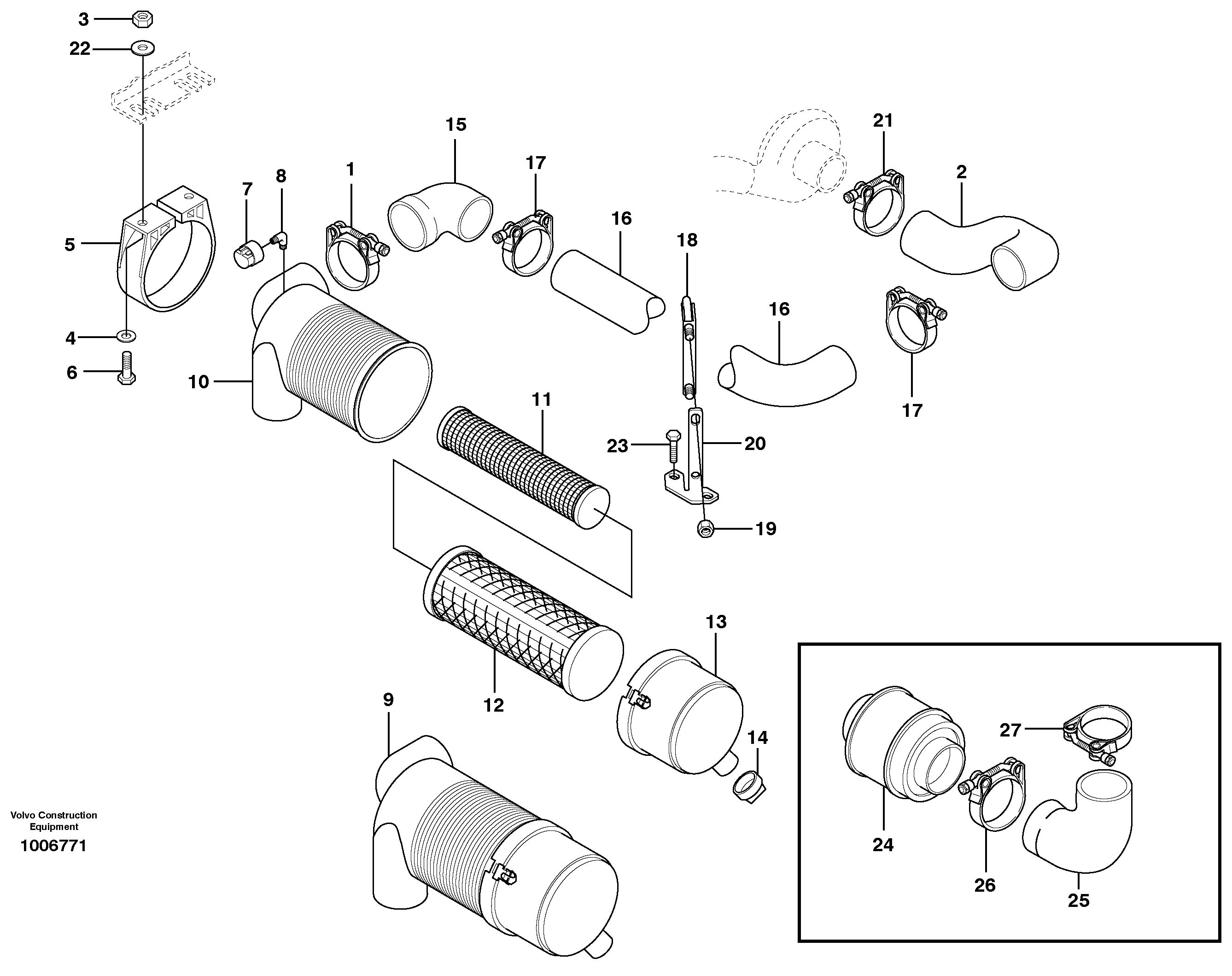 Схема запчастей Volvo MC70 - 98619 Фильтр воздушный 