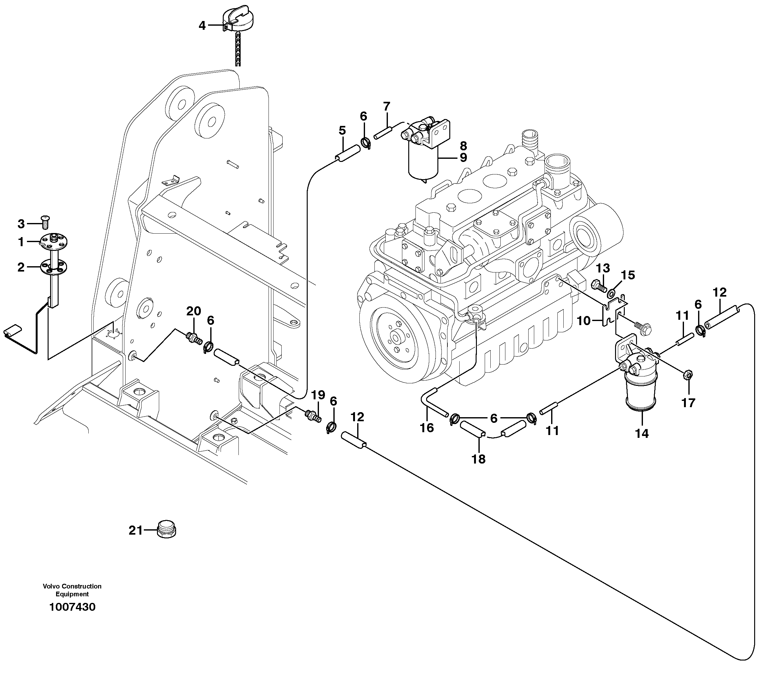Схема запчастей Volvo MC80 - 69863 Топливная система 