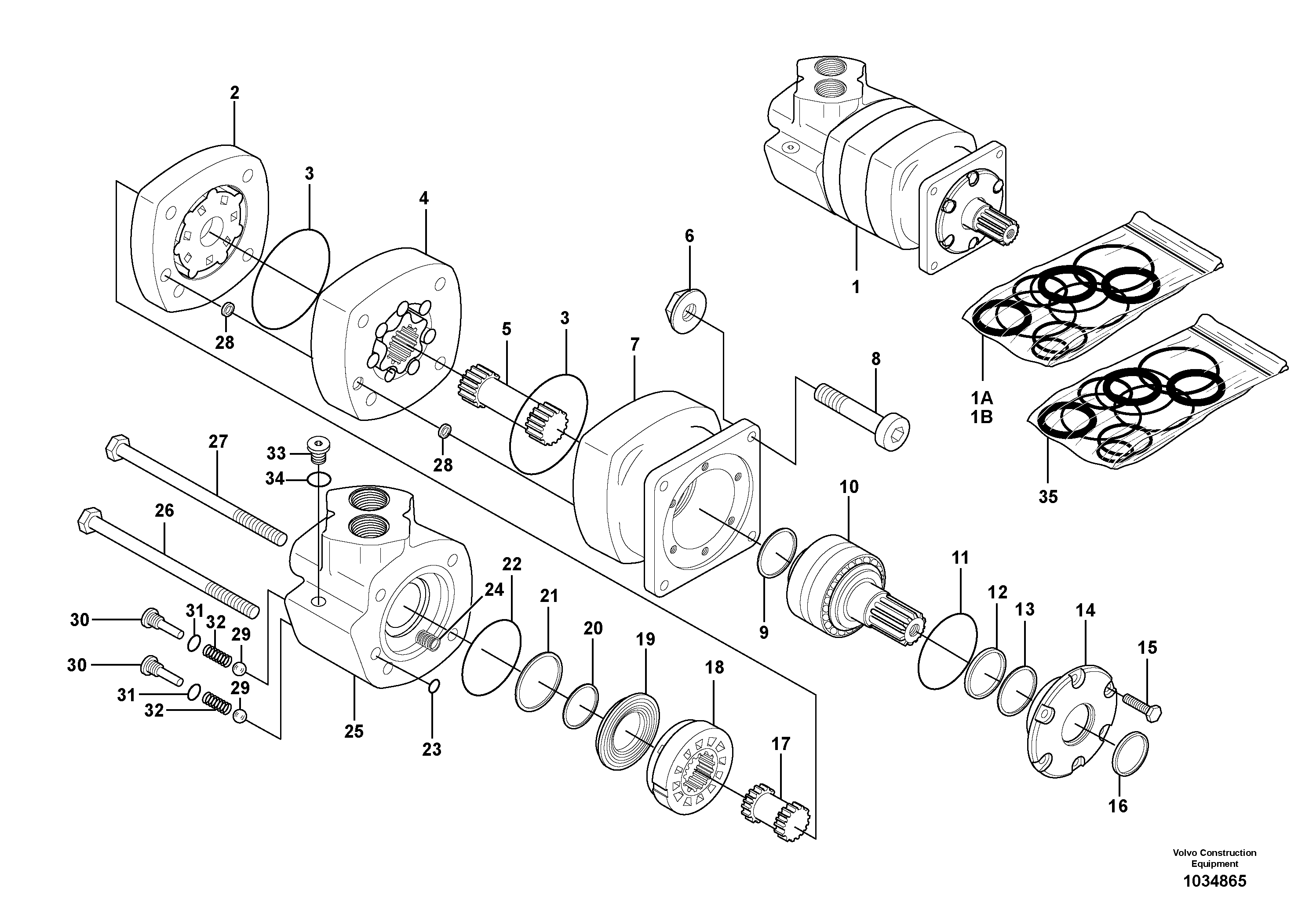 Схема запчастей Volvo MC80 - 106492 Гидромотор хода 